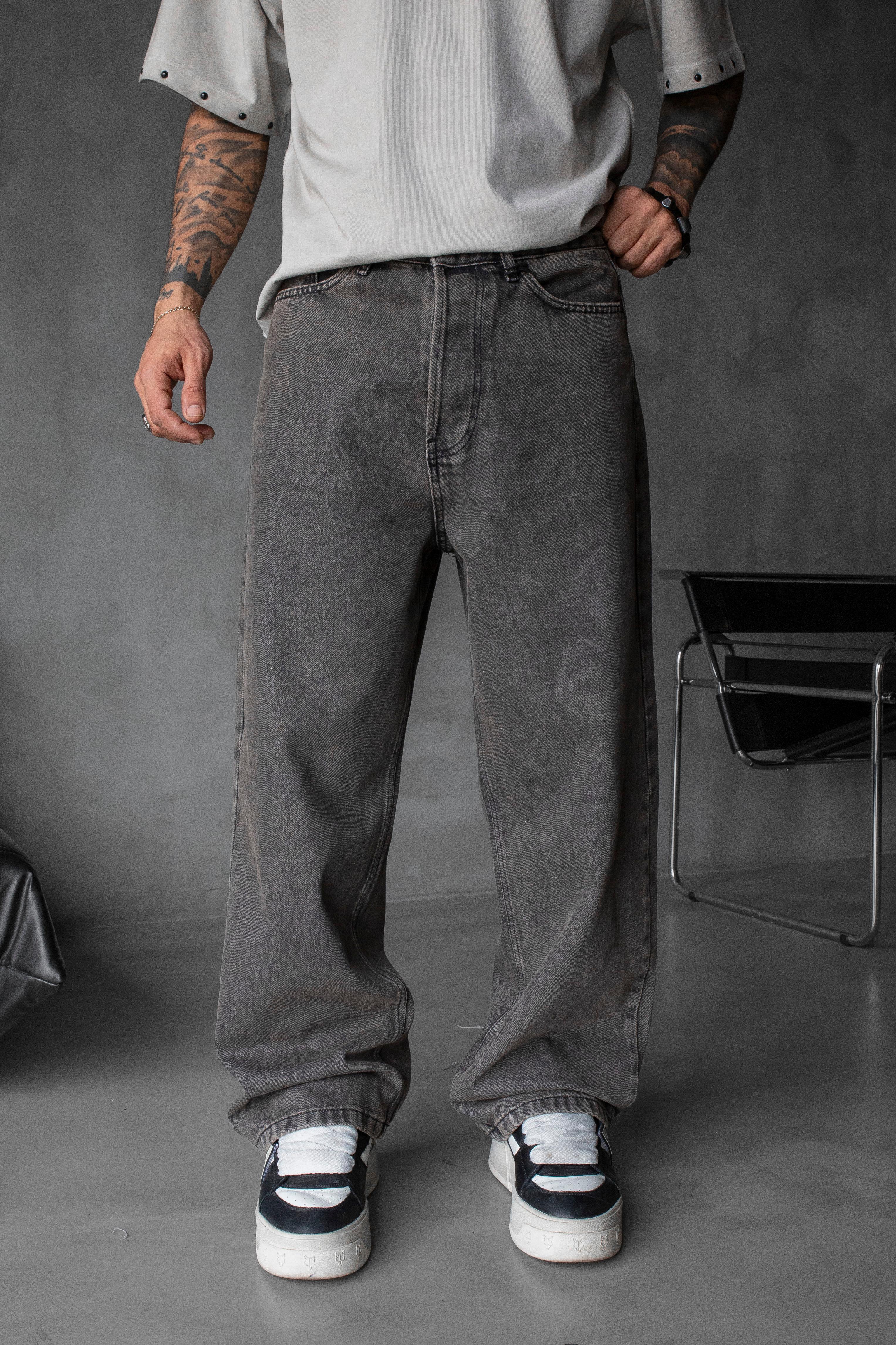 Relaxed Baggy Jean Kömür Grisi Pantolon