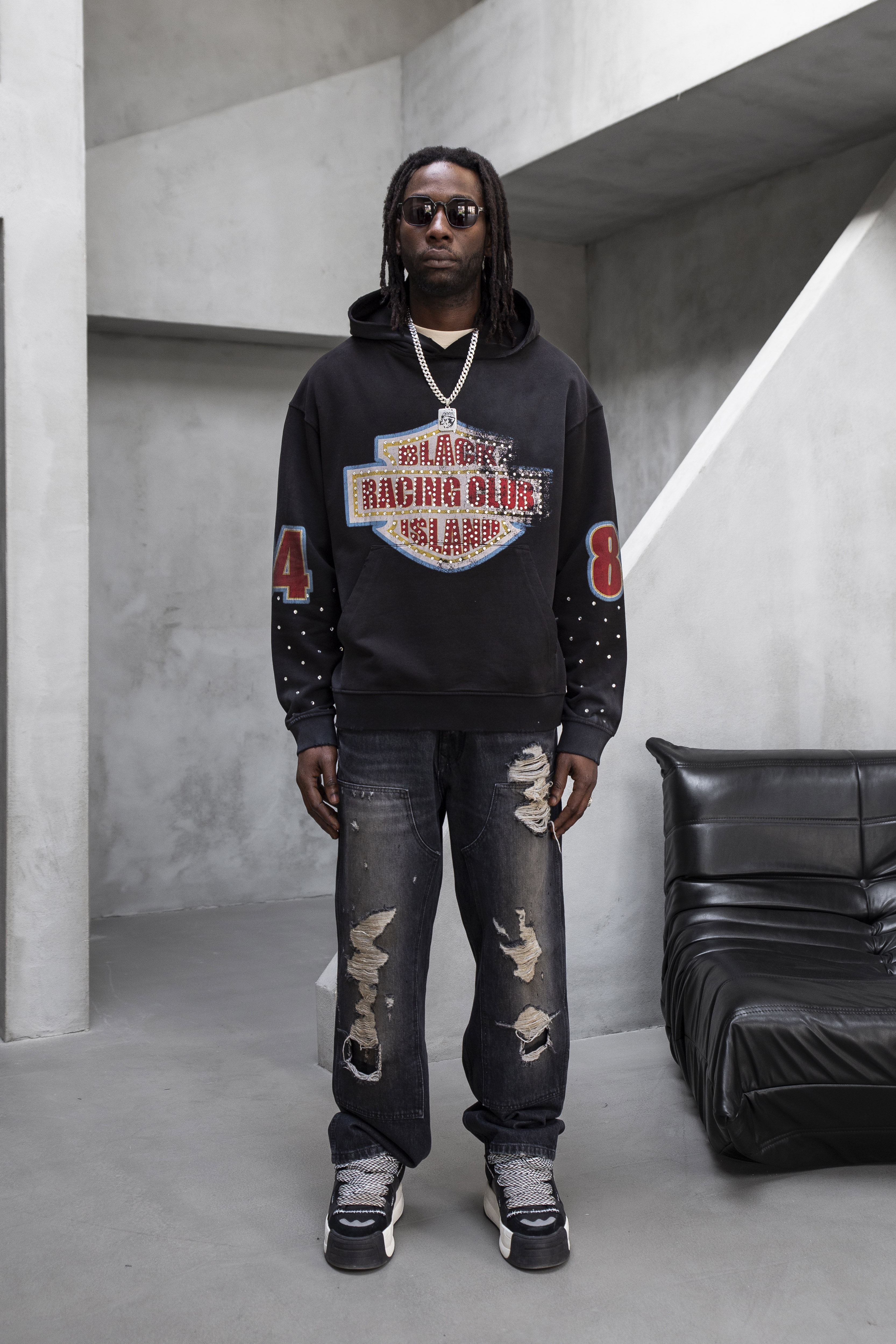 Black Racing Club Graphic Hoodie