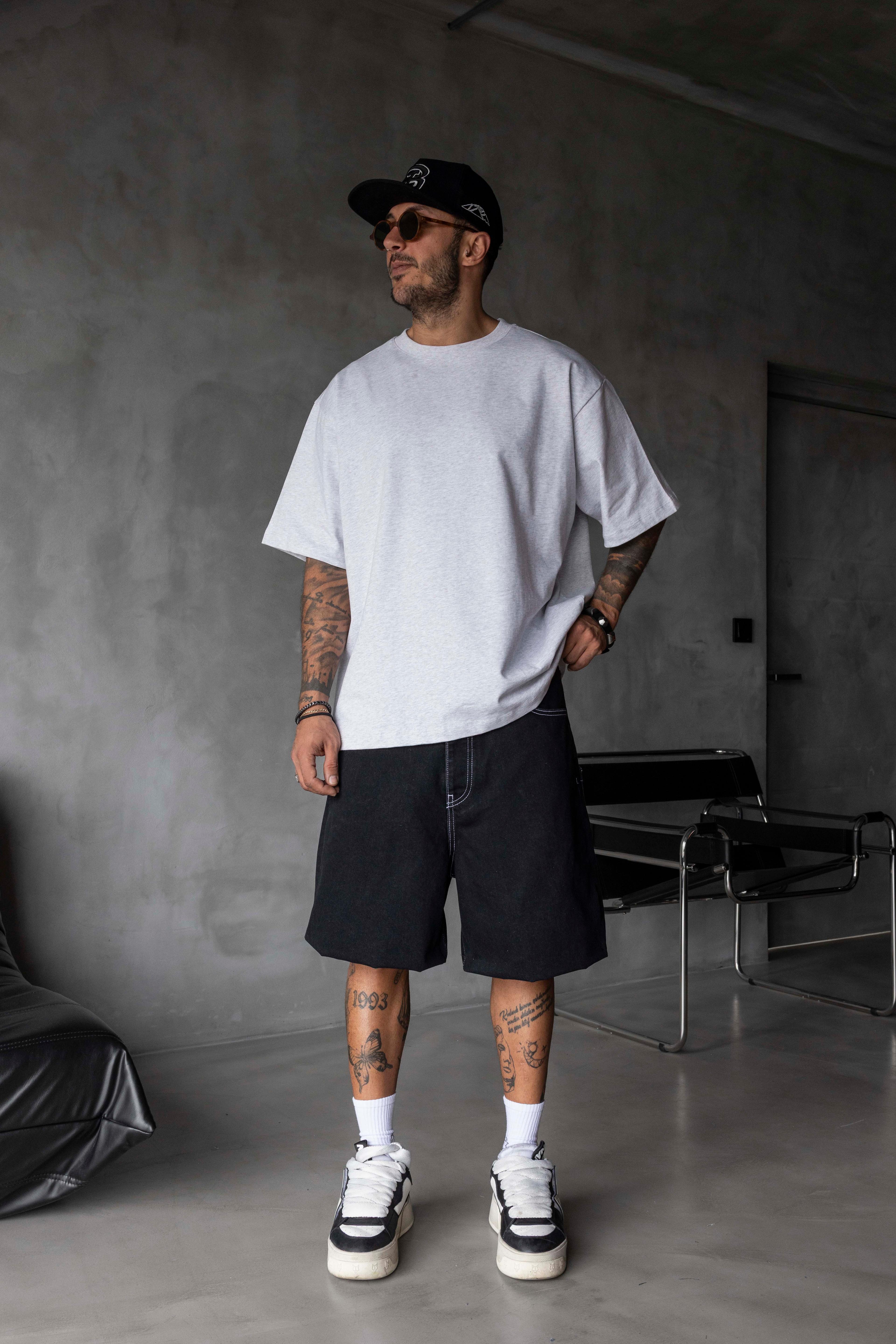 Basic Oversize Tişört - AÇIK GRİ