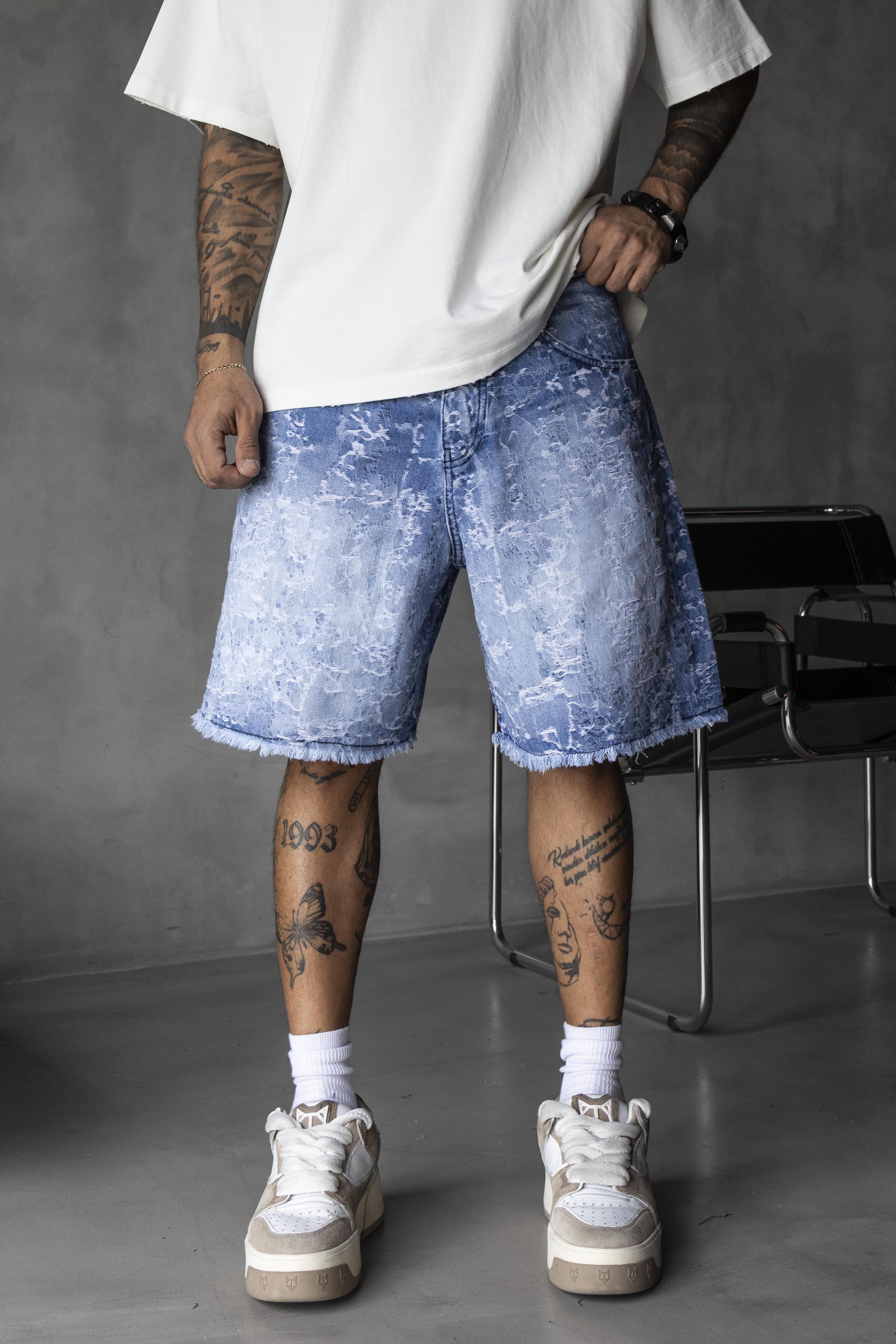 Light Bleached Denim Shorts