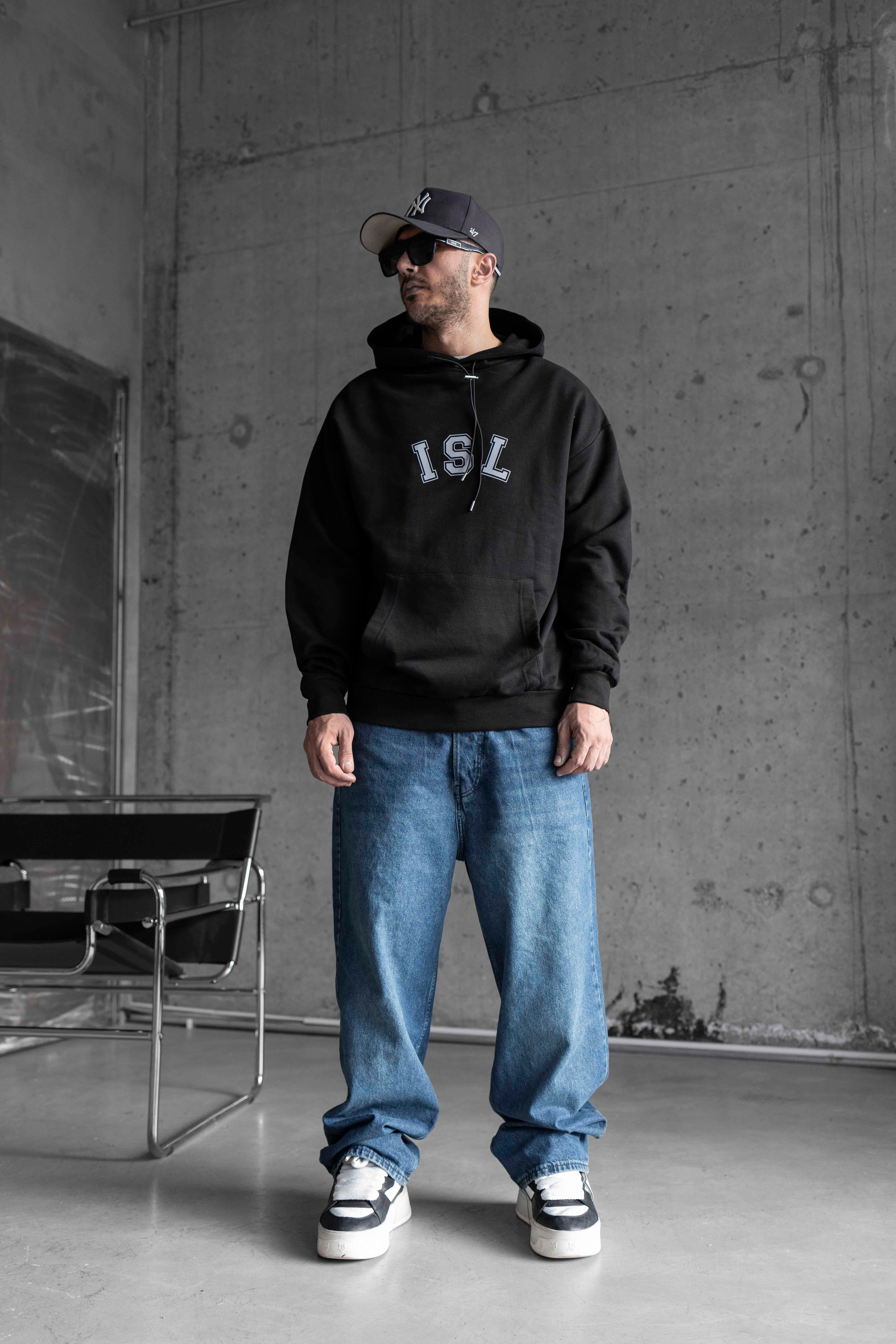 ISL Yazılı Oversize Kapüşonlu Sweatshirt