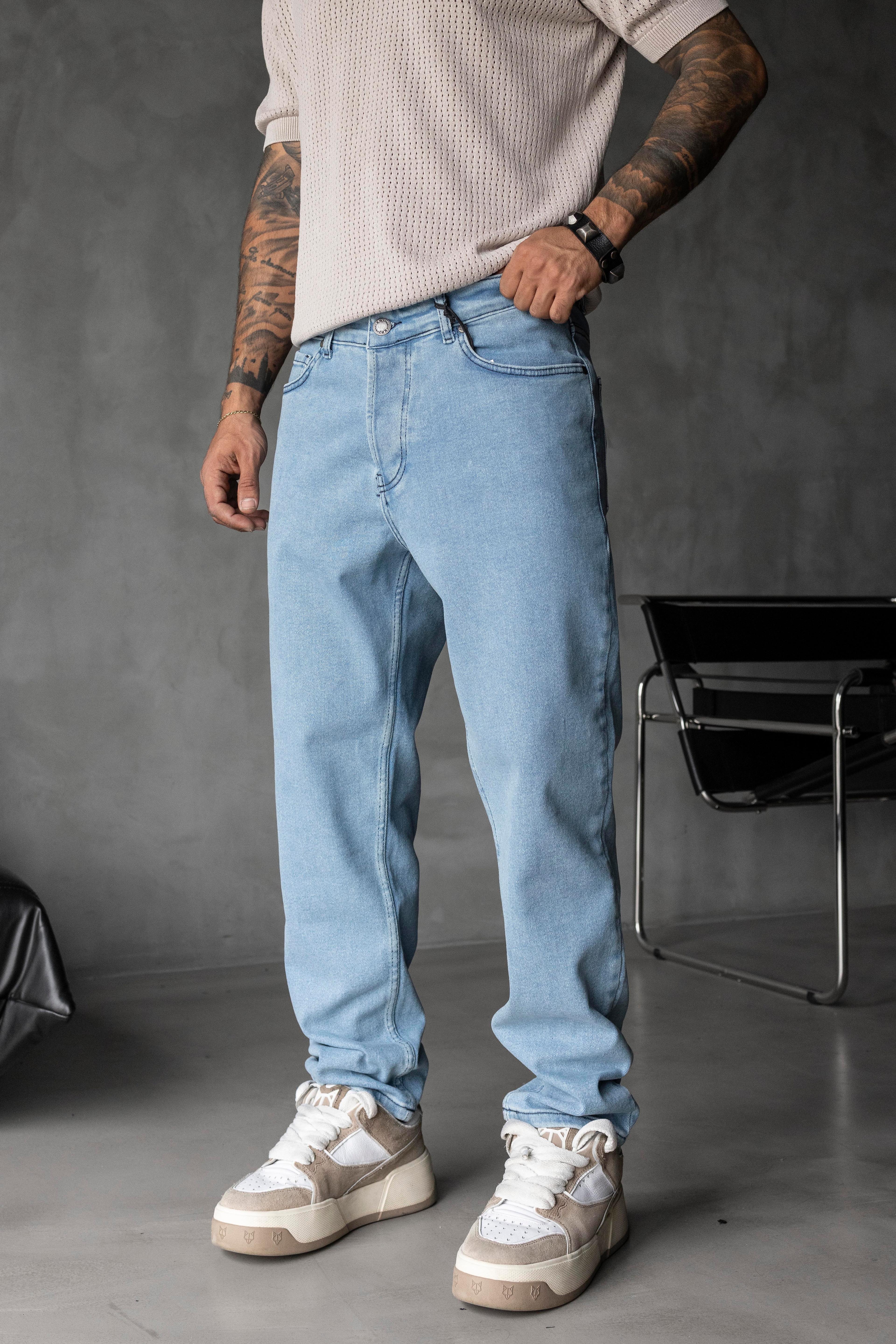 Loose Fit Açık Mavi Denim Jean