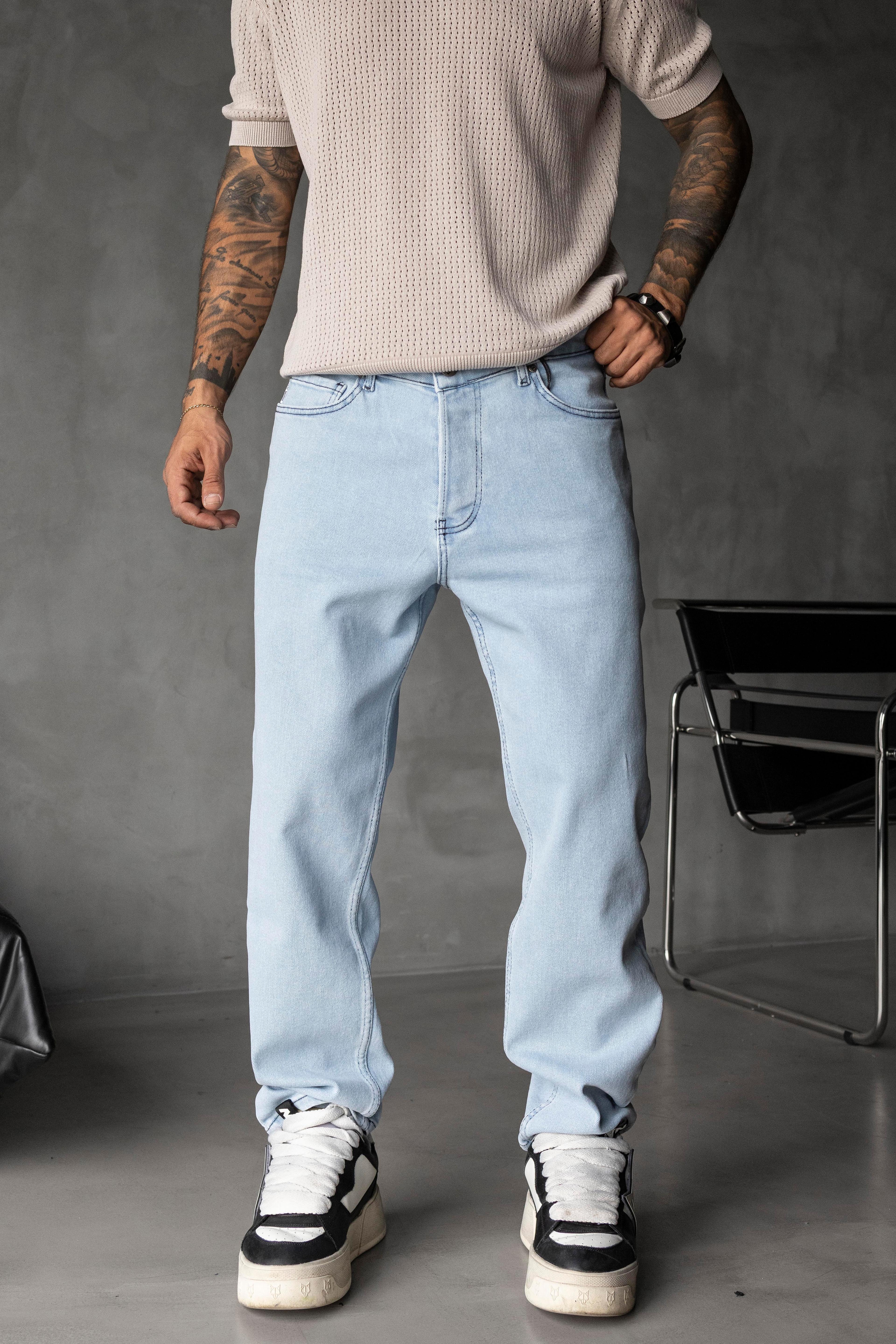 Loose Fit Açık Mavi Denim Jean