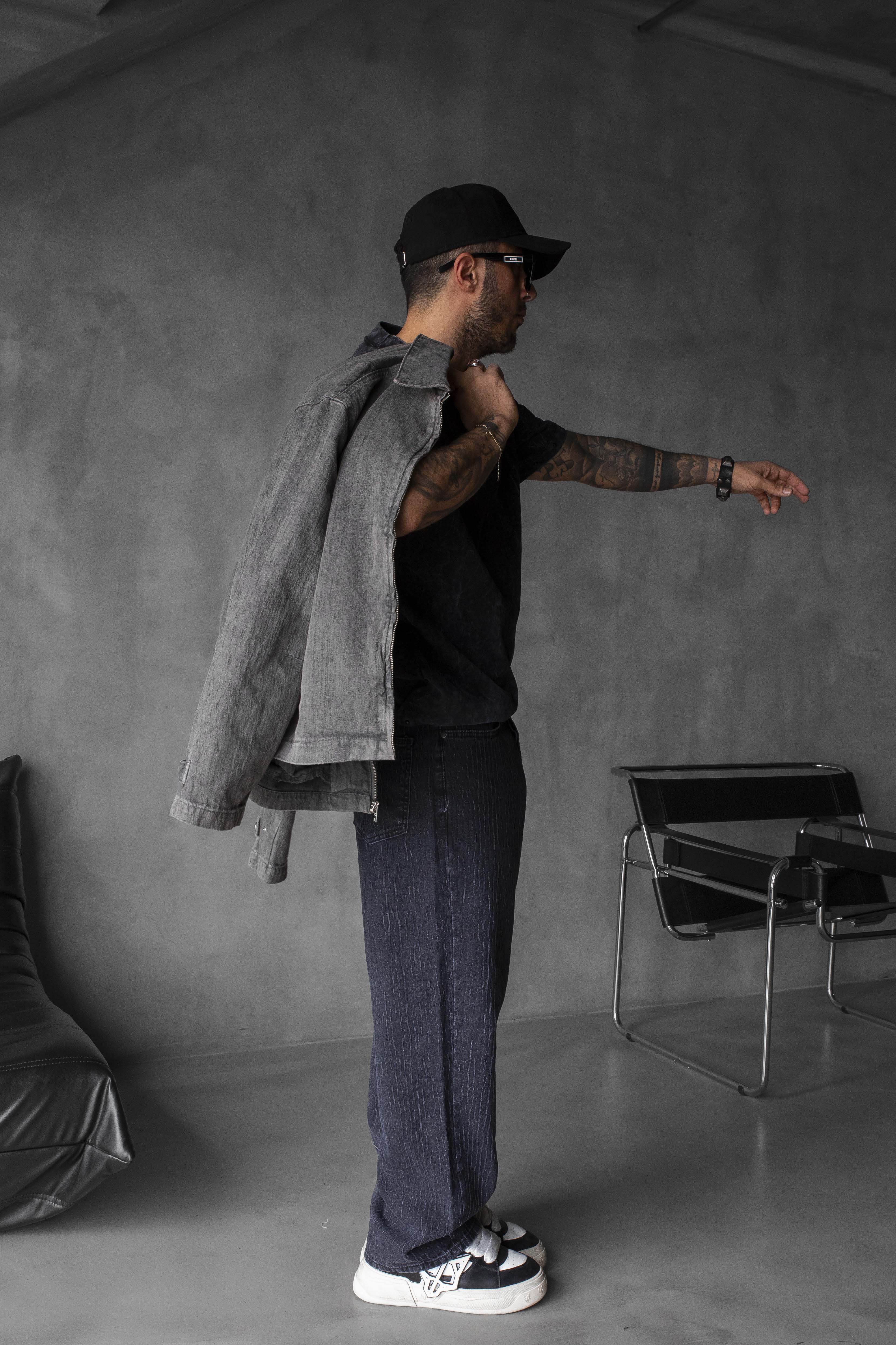 Grey Textured Zip Jacket