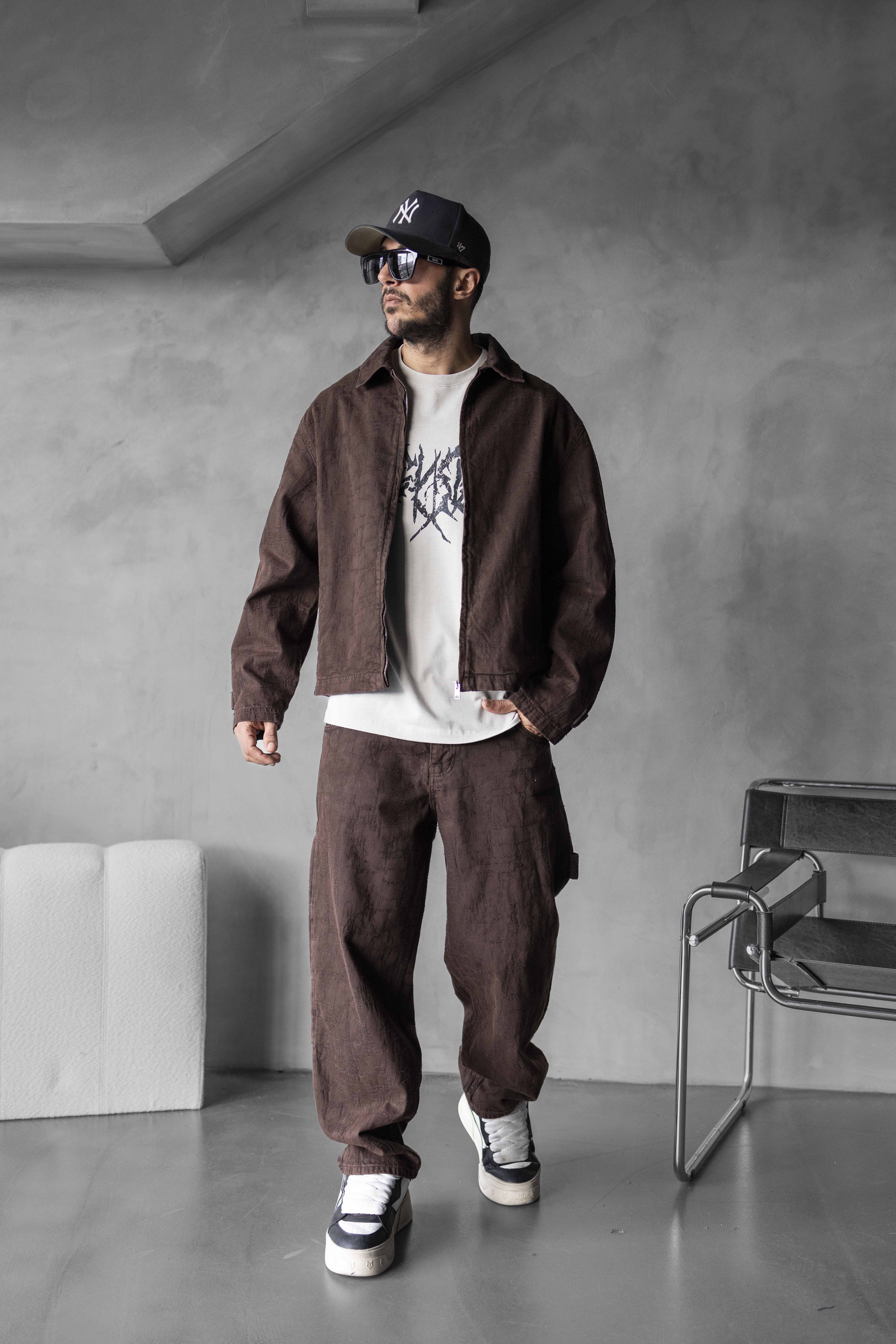 Burgundy Textured Zip Jacket