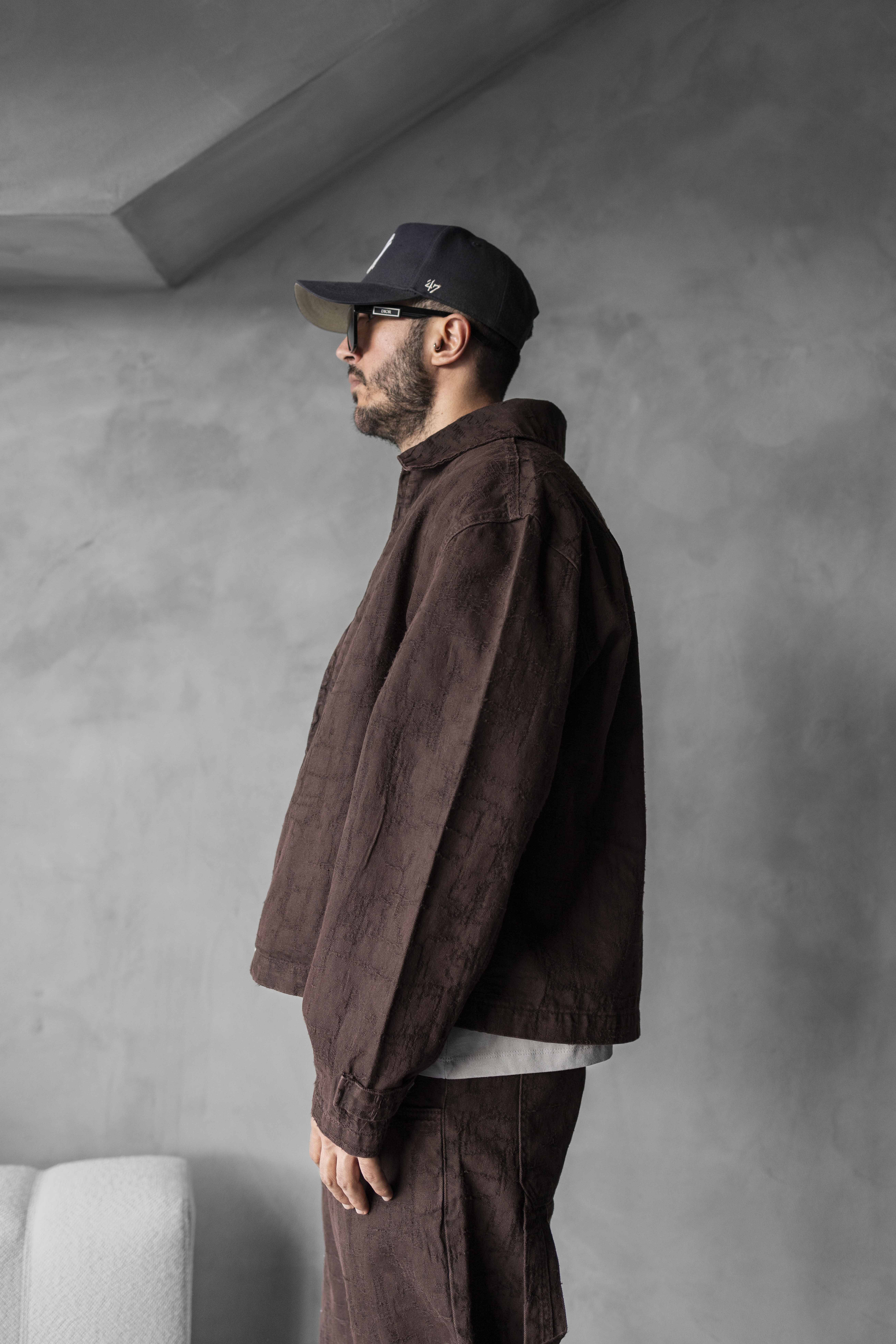 Burgundy Textured Zip Jacket