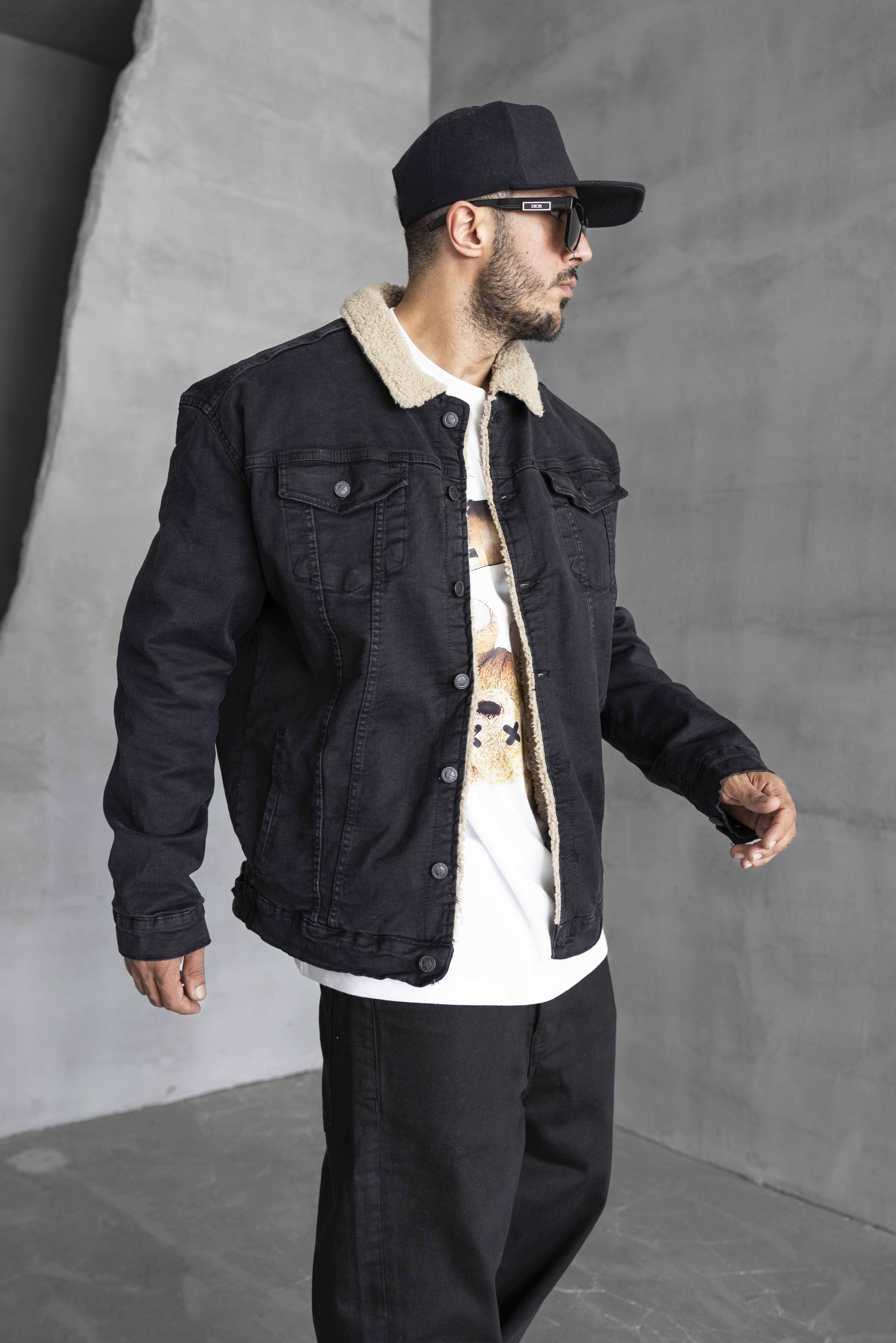 Black Island Sherpa Lined Denim Jacket 