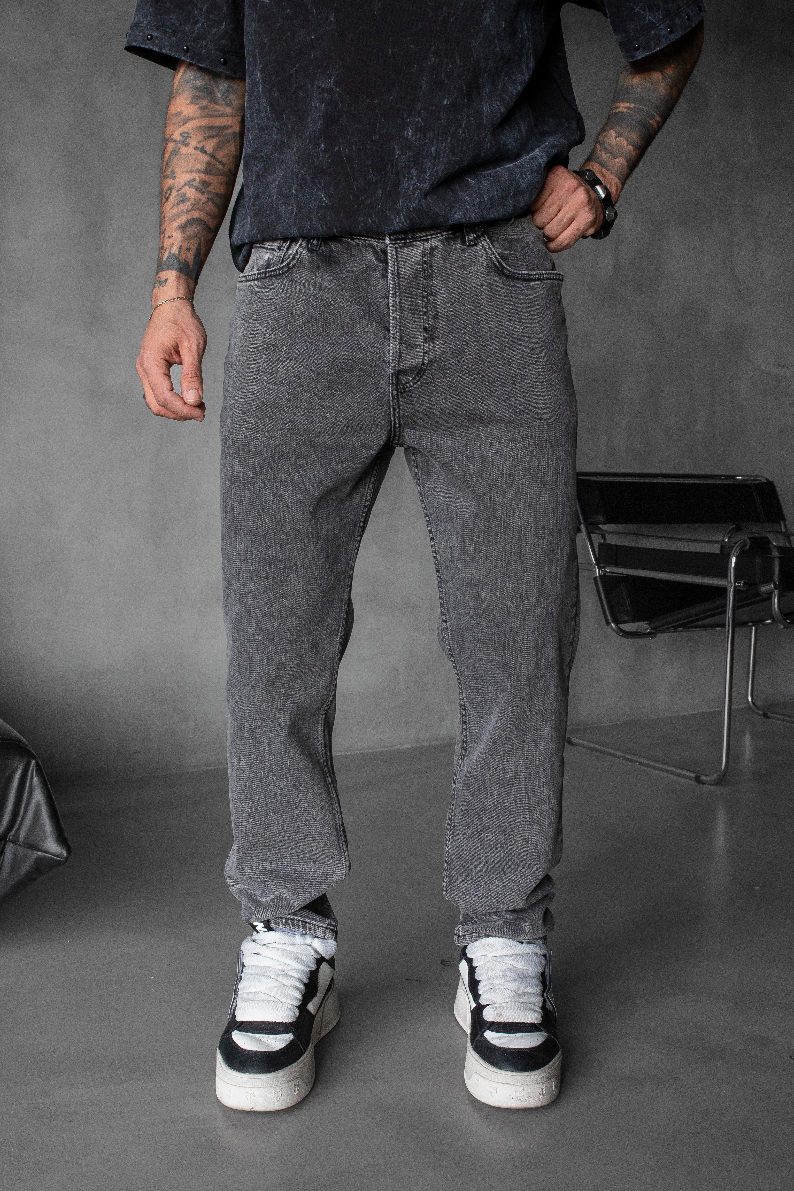 Loose Fit Gri Denim Jean