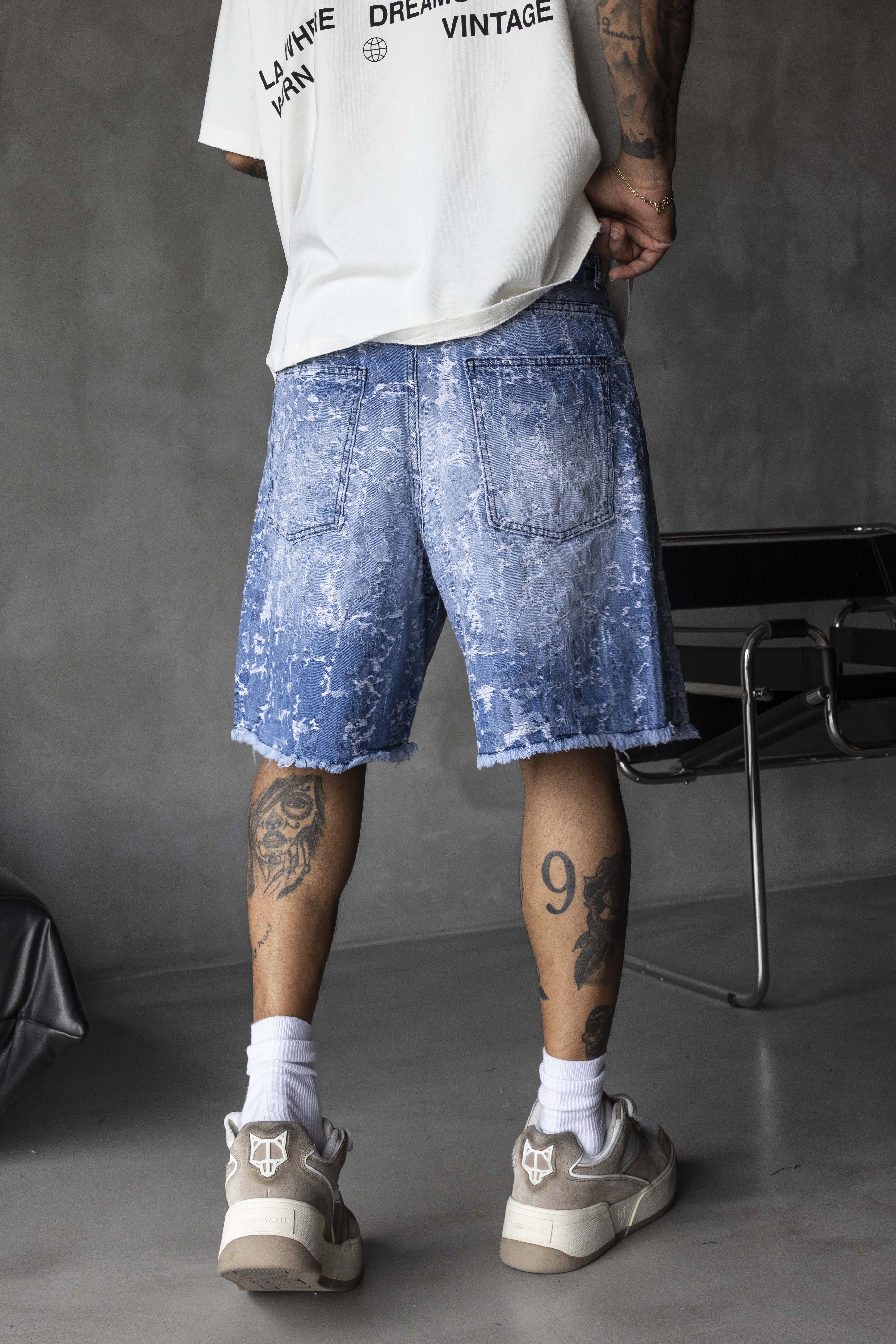 Light Bleached Denim Shorts