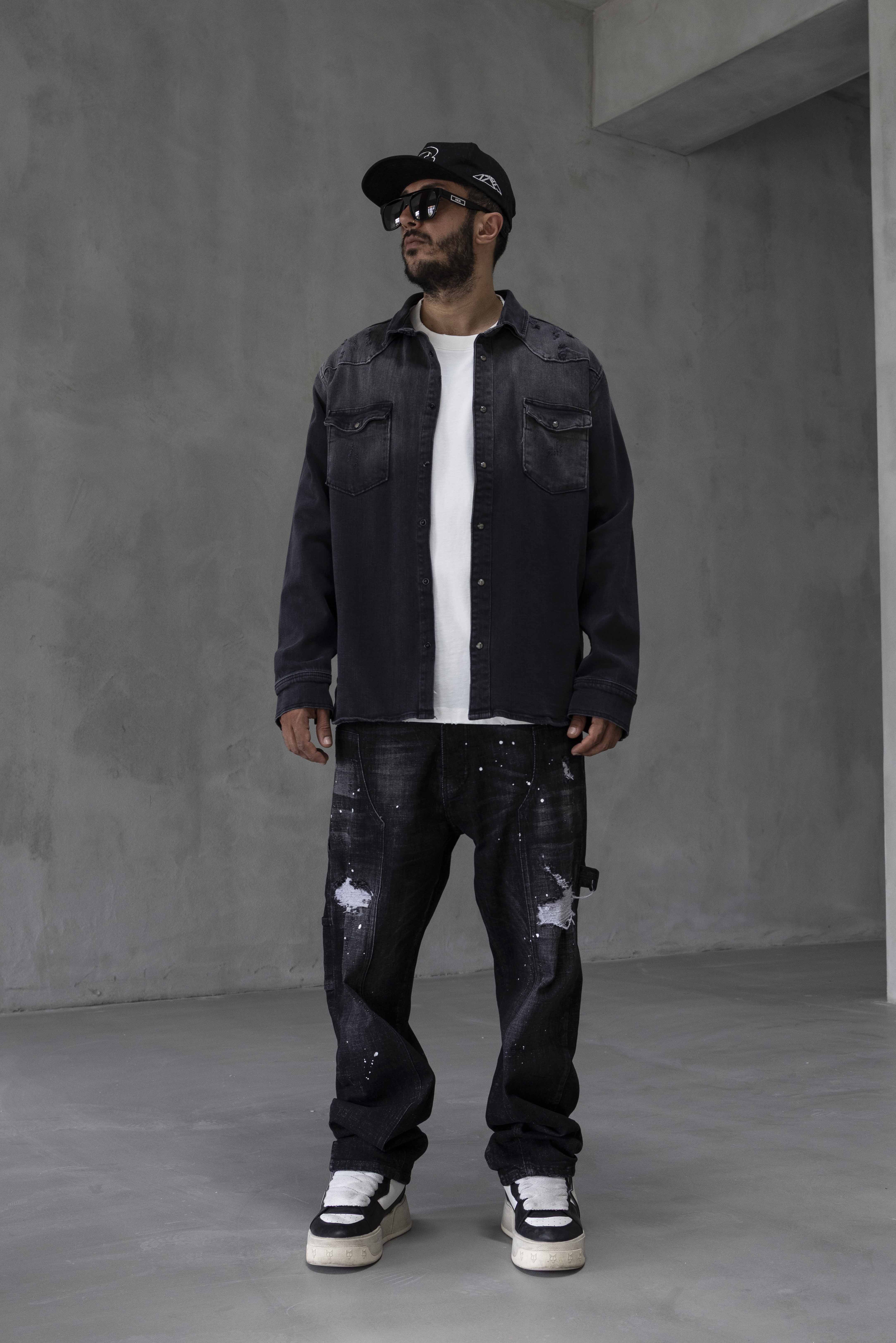 Denim Jacket with Graphic Back Print