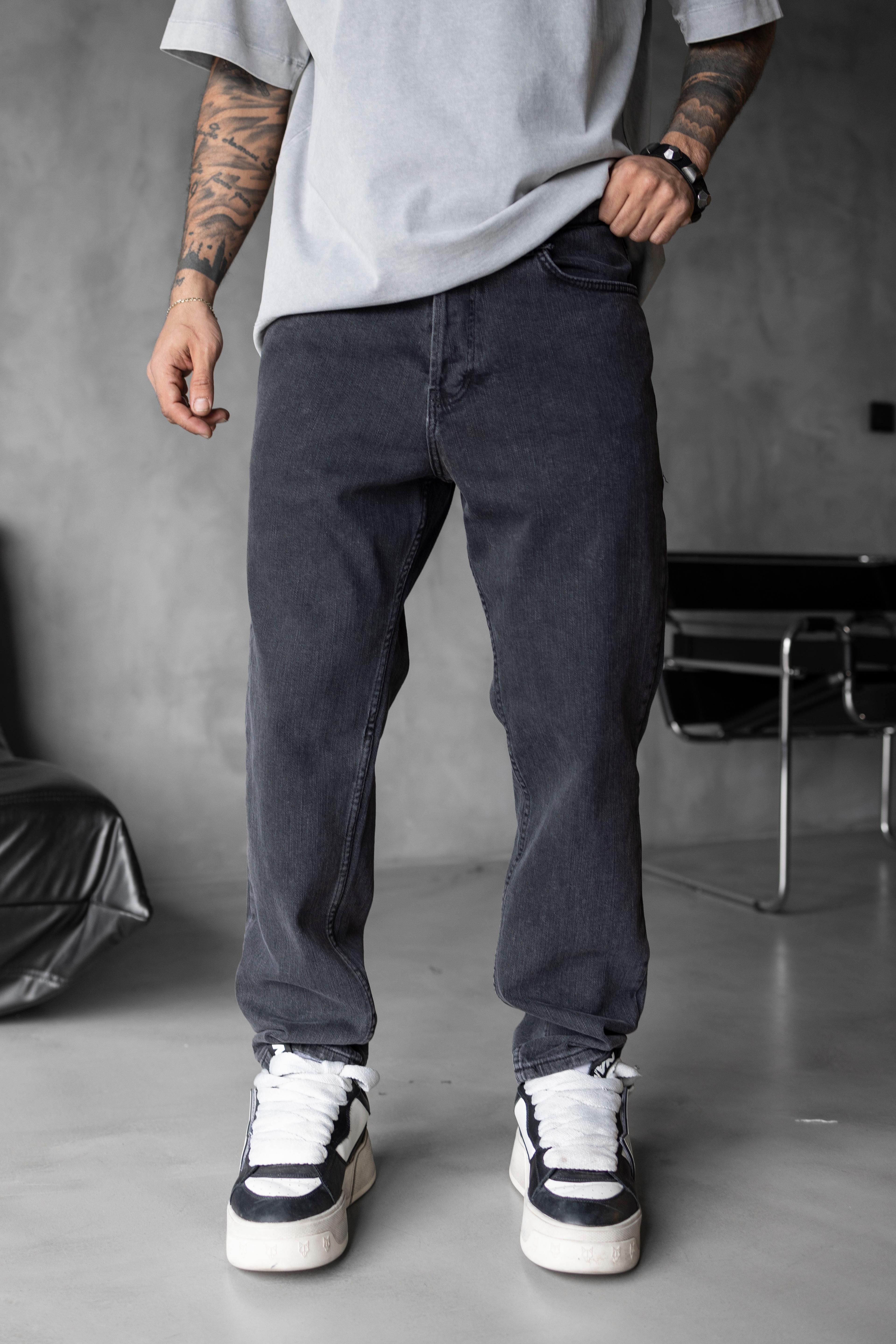 Loose Fit Siyah Denim Jean