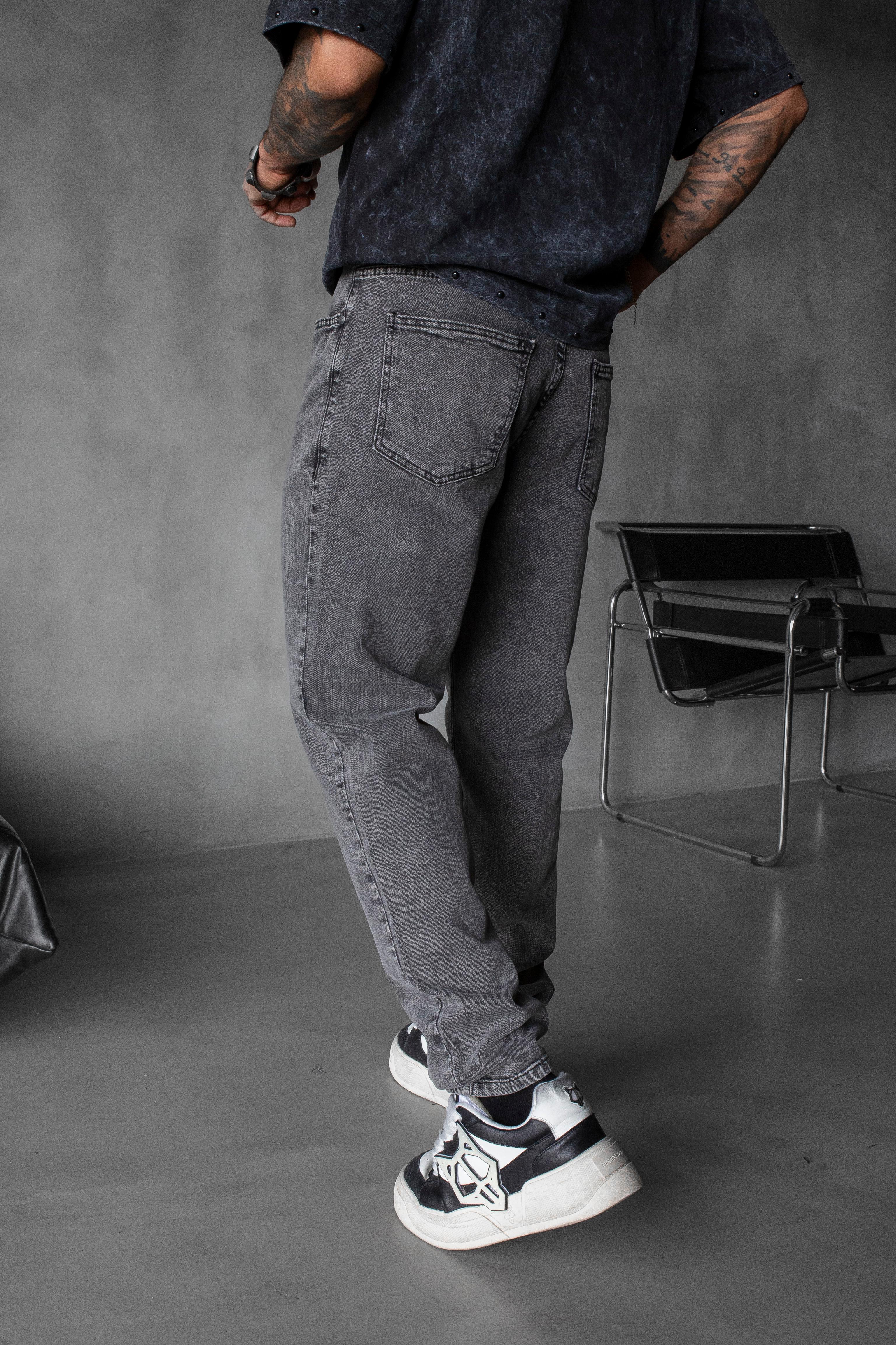 Loose Fit Gri Denim Jean