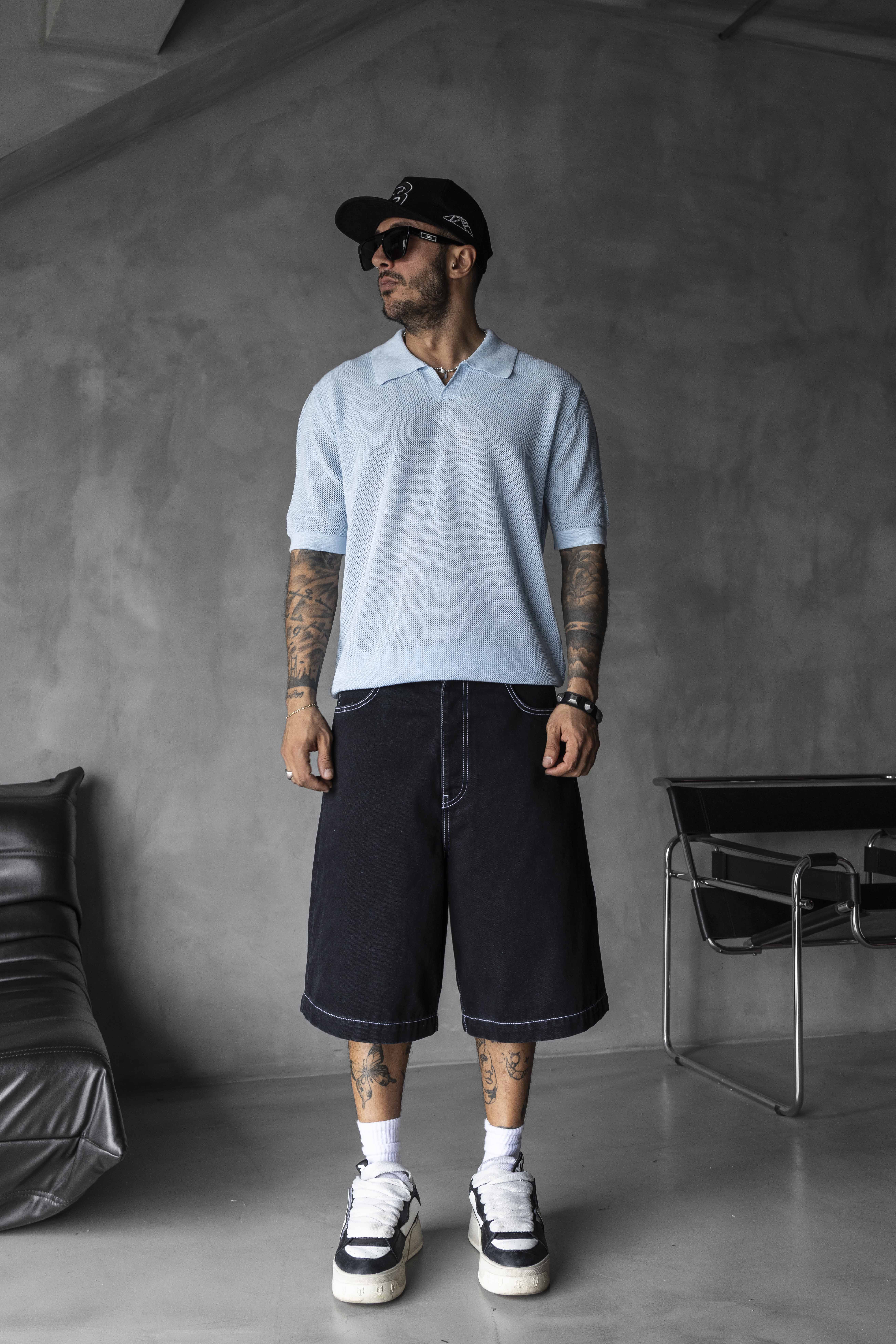 Black Island “Textured Knit Polo”