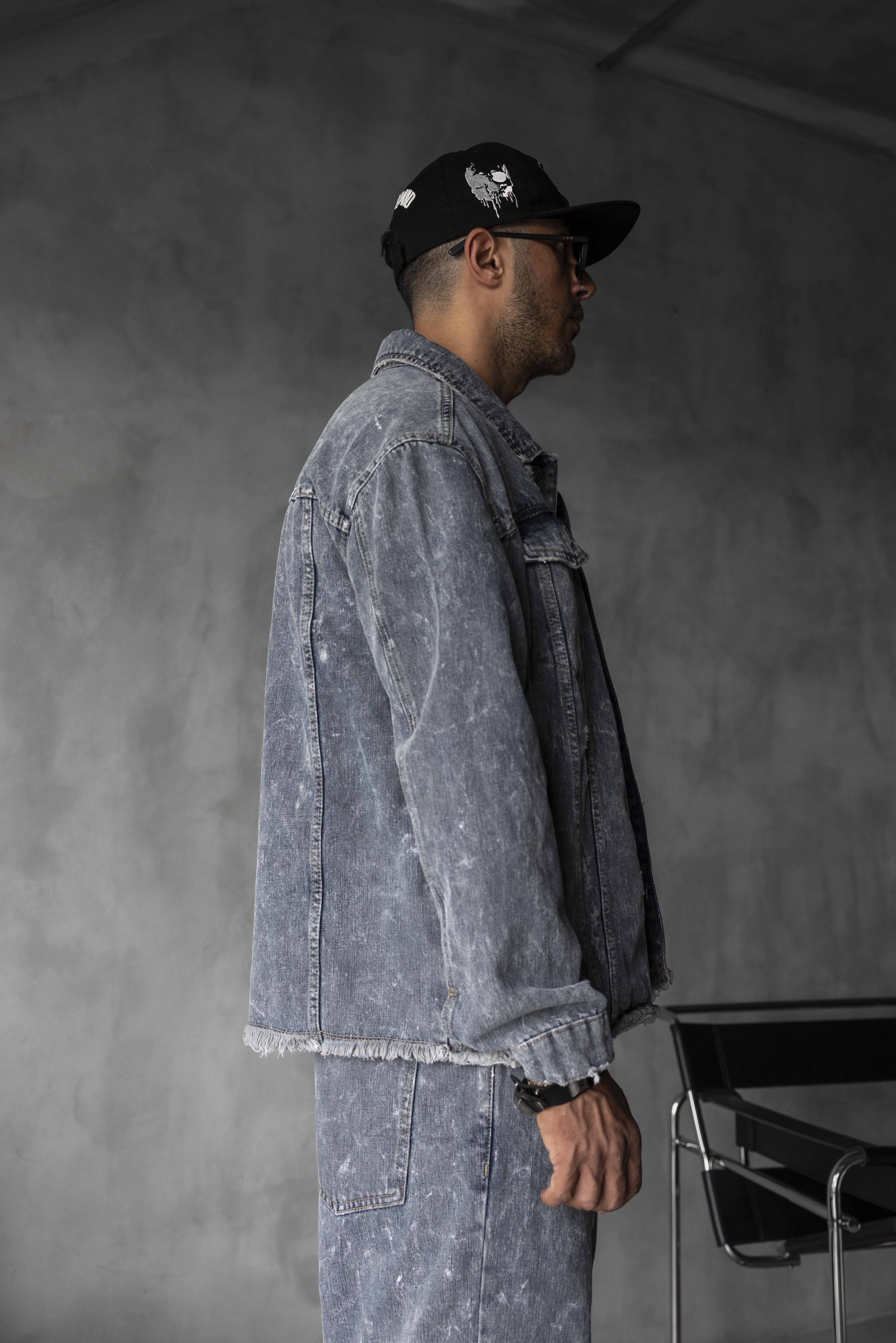 Washed Distressed Denim Jacket