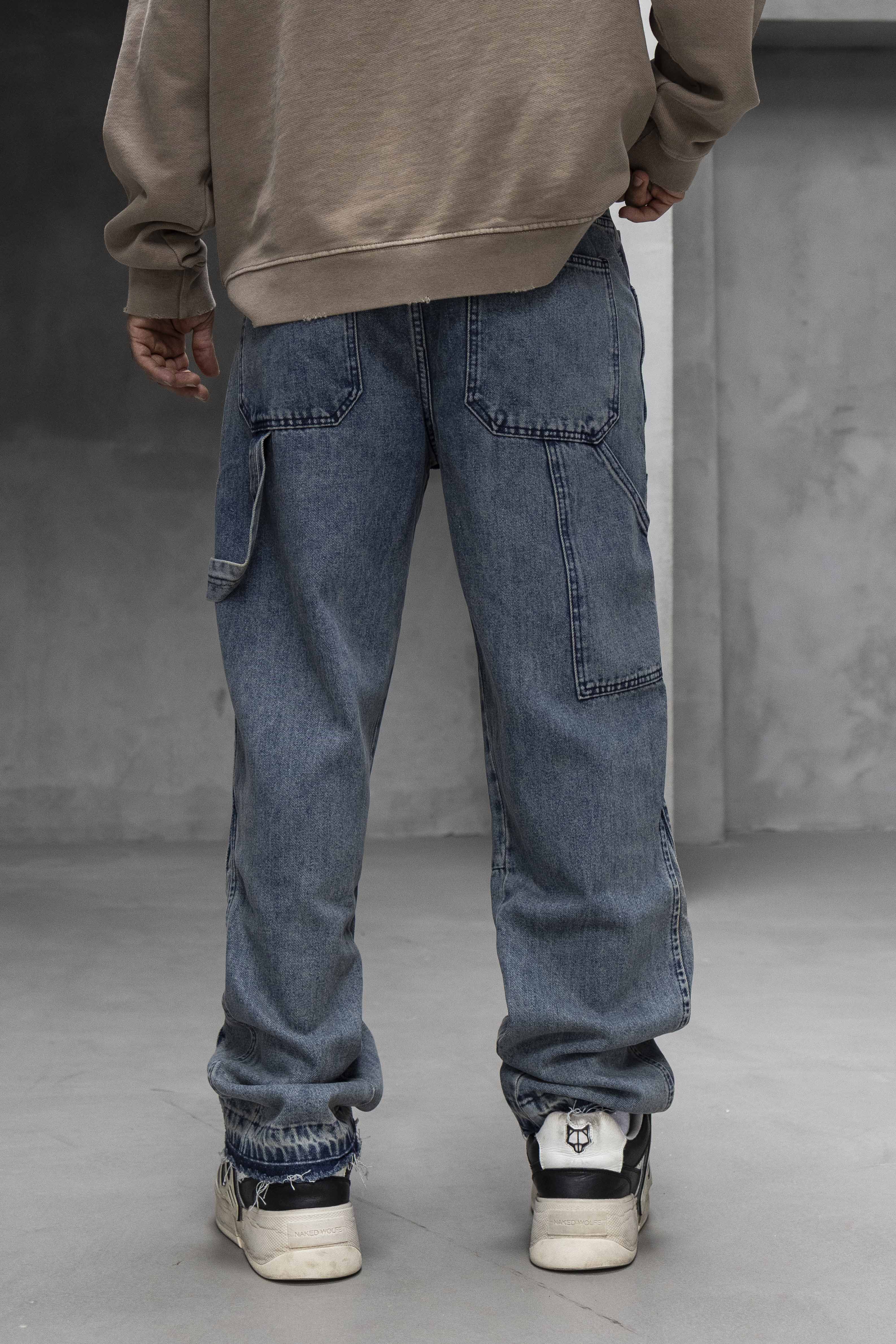 Utility Pocket Loose Fit Denim Pants