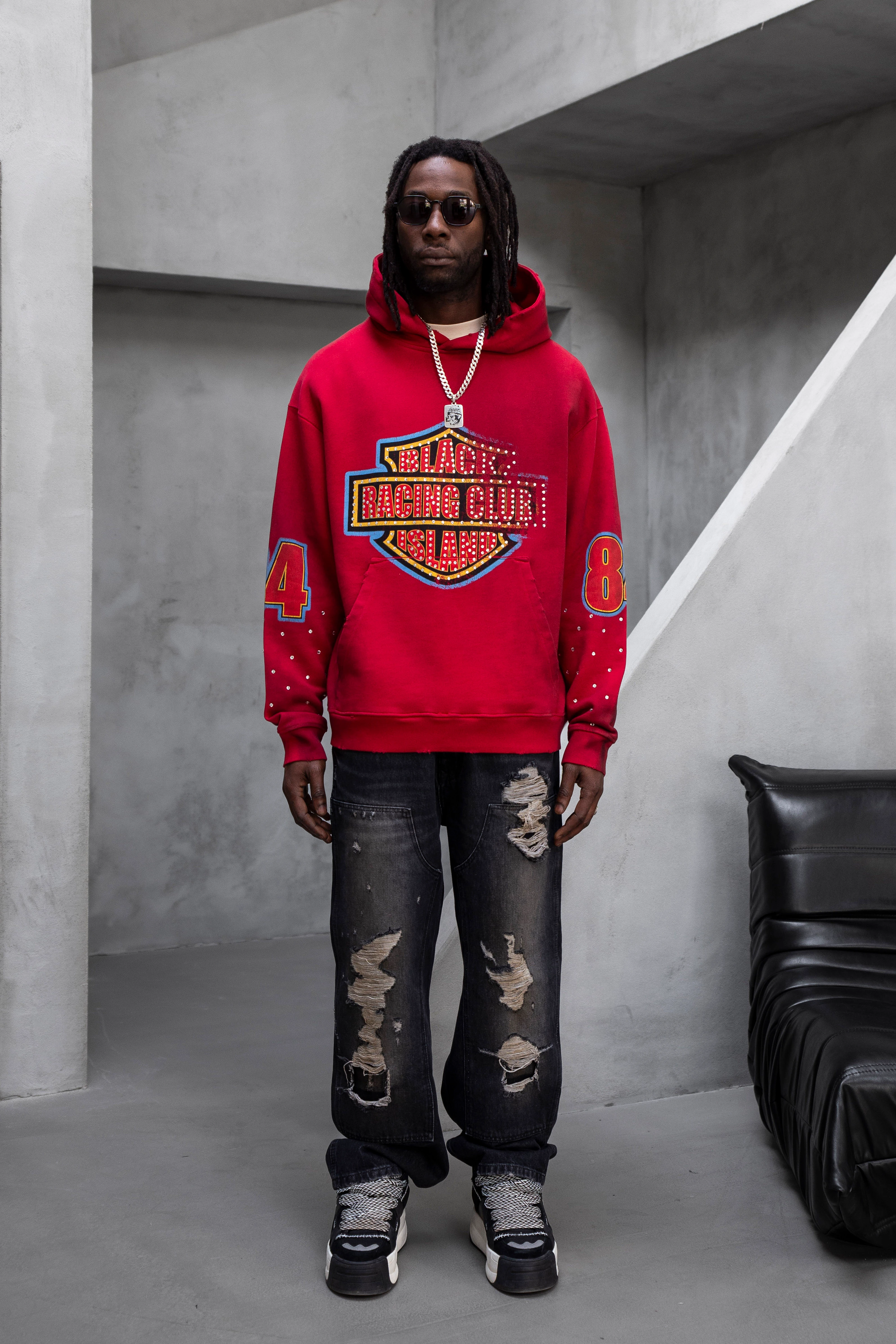 Black Racing Club Graphic Hoodie