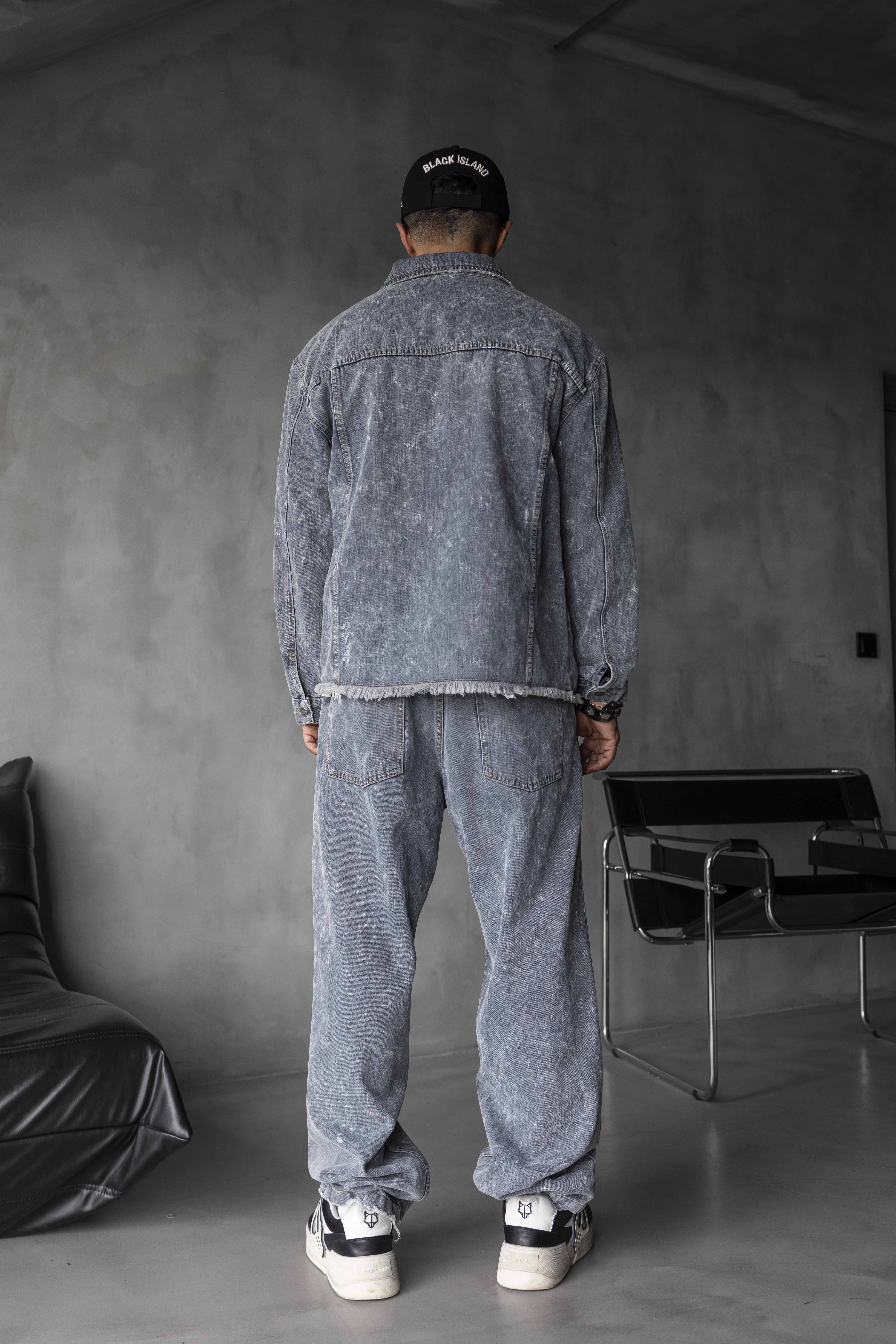 Washed Distressed Denim Jacket