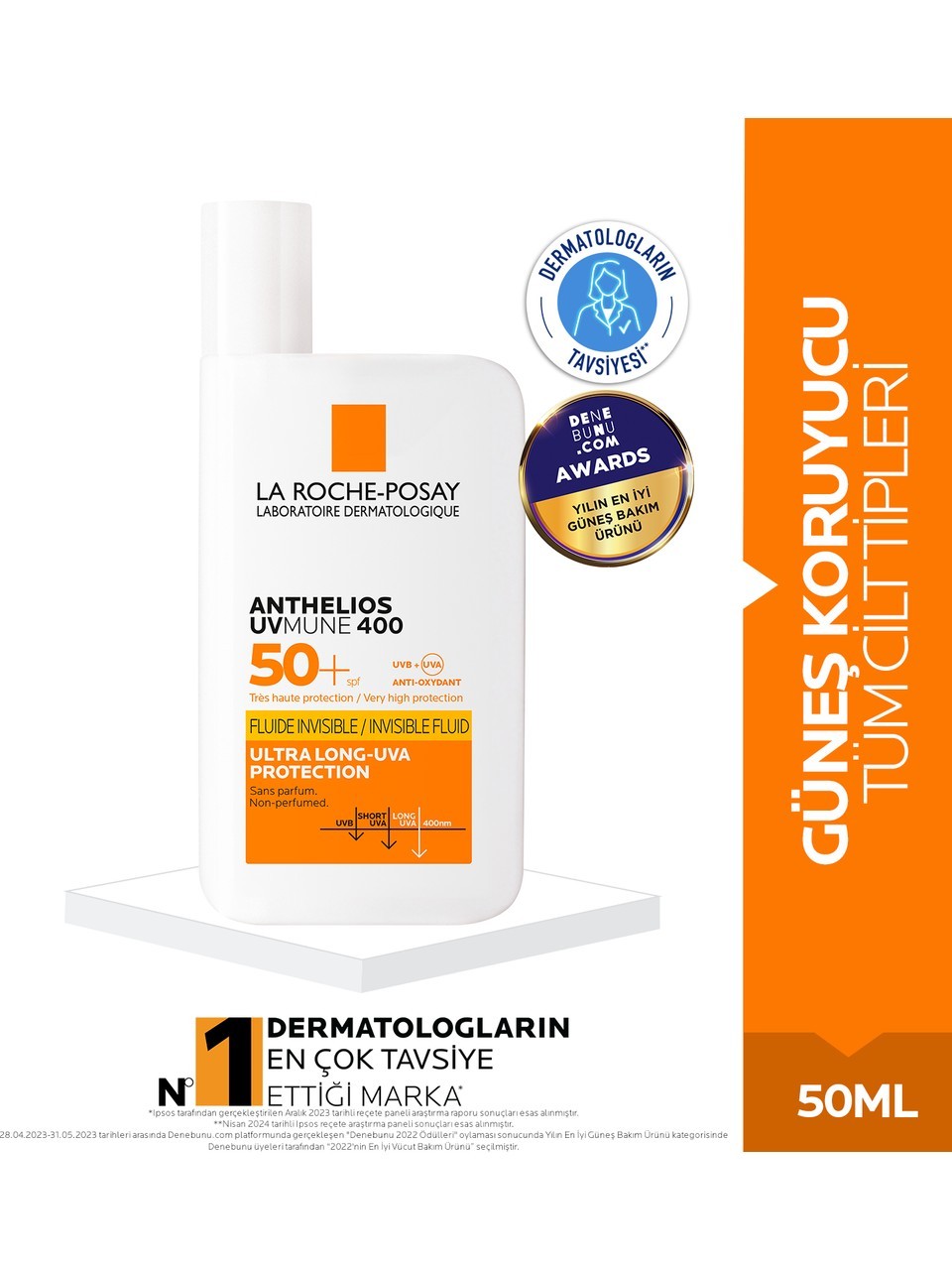 La Roche Posay Anthelios Uvmune 400 Invisible Fluid Spf50+ Güneş Koruyucu 50 ml