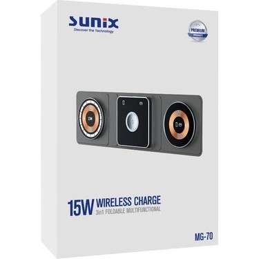 Sunix 15W 3in1 Kablosuz Şarj Standı Mg-70