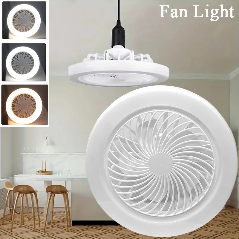 2'si 1 arada Üç hızlı Mod LED Fan Işık LED Lamba Vidalı Fan Işık Uzaktan Kumanda Kontrollü 