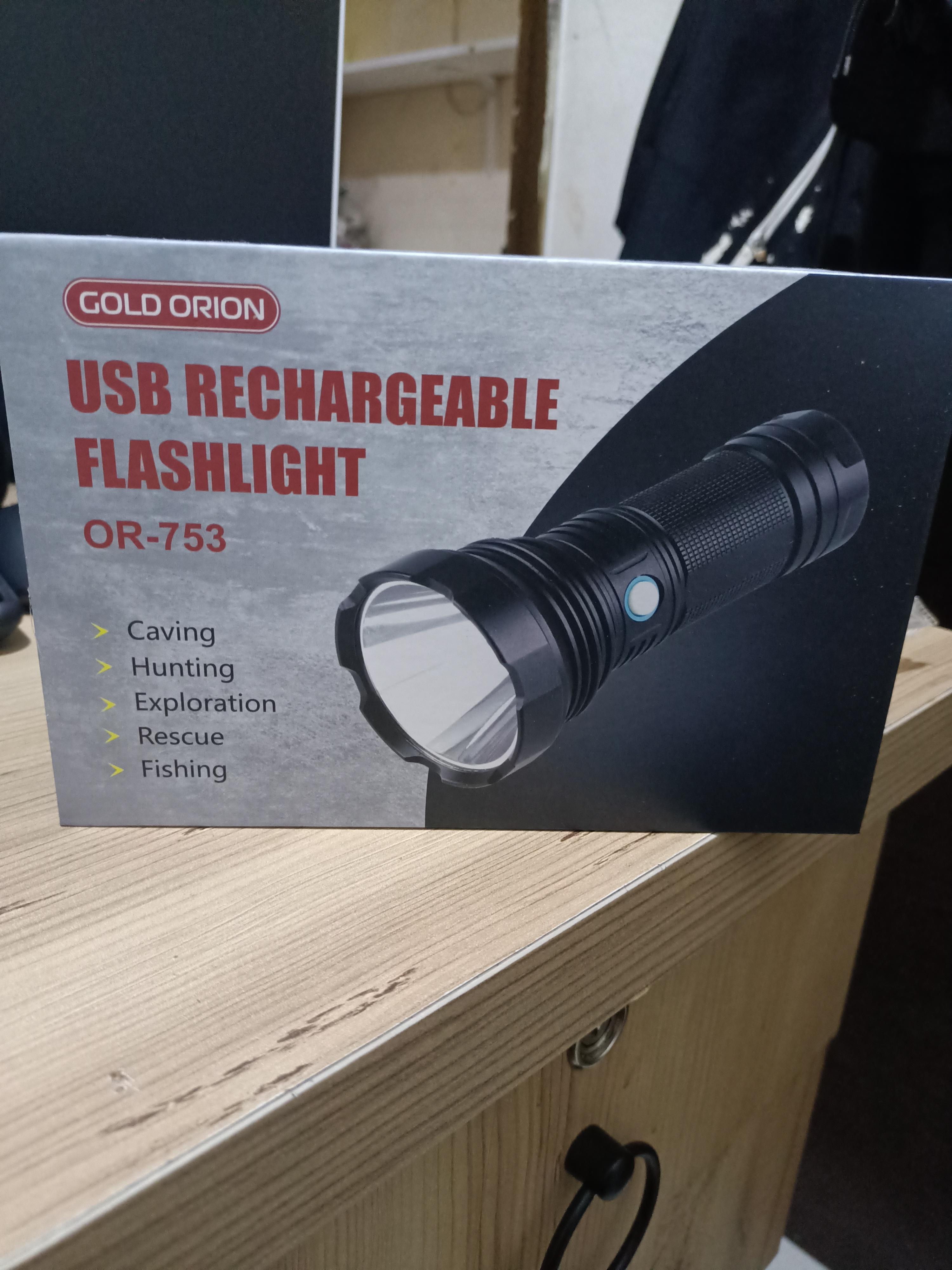 GOLD ORION OR-753 GÜÇLÜ USB ŞARJLI EL FENERİ