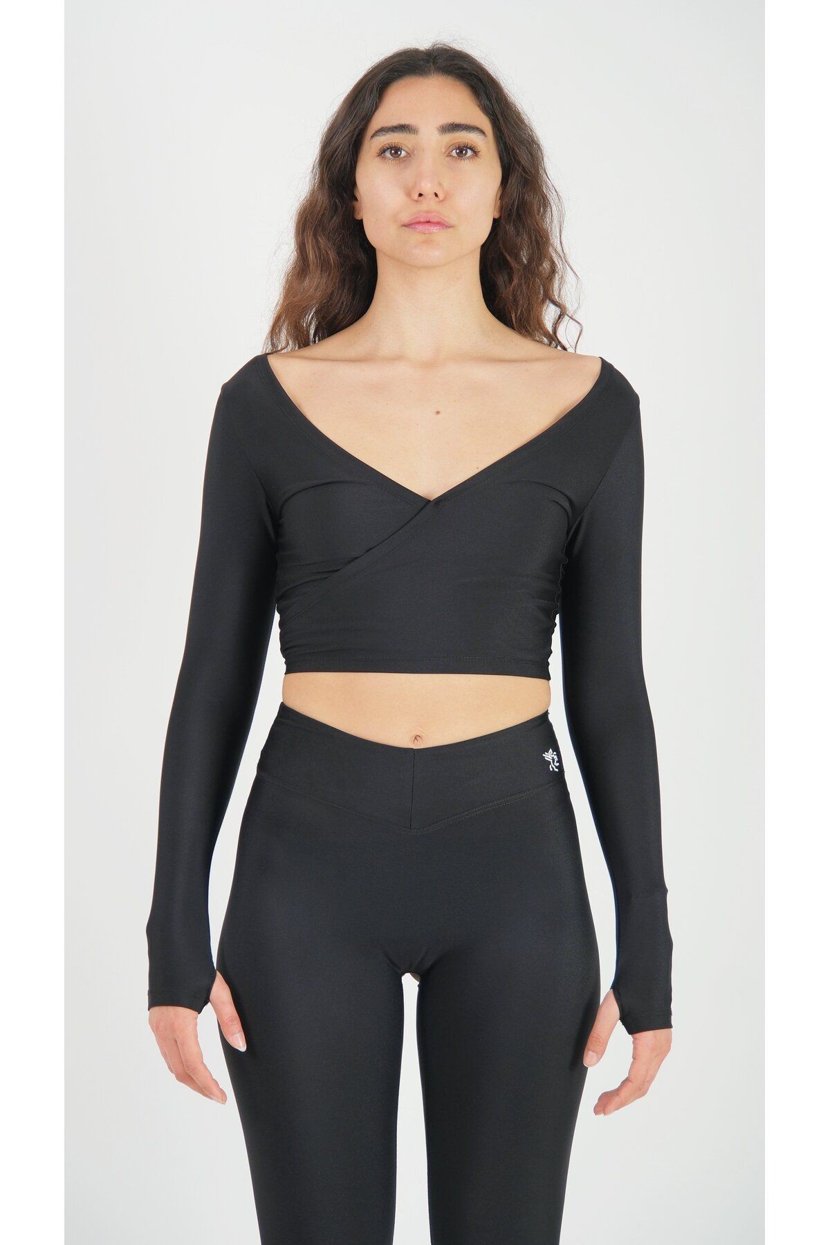 Anvelop Belden Bağlamalı Crop Bluz