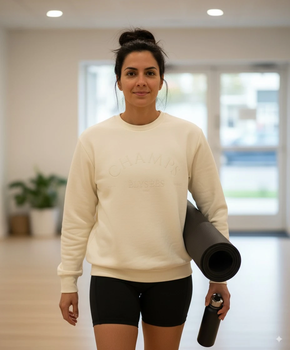 3 İplik Pamuklu Basic Bisiklet Yaka Kadın Sweatshirt