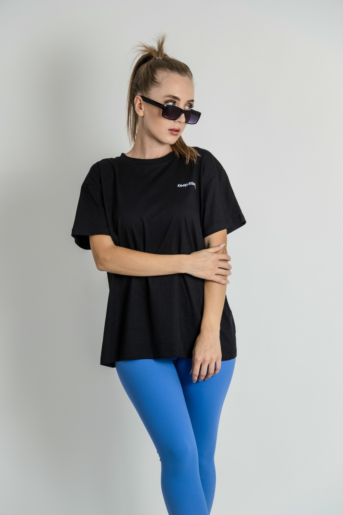 KEEP RISEN Oversize T-Shirt Siyah