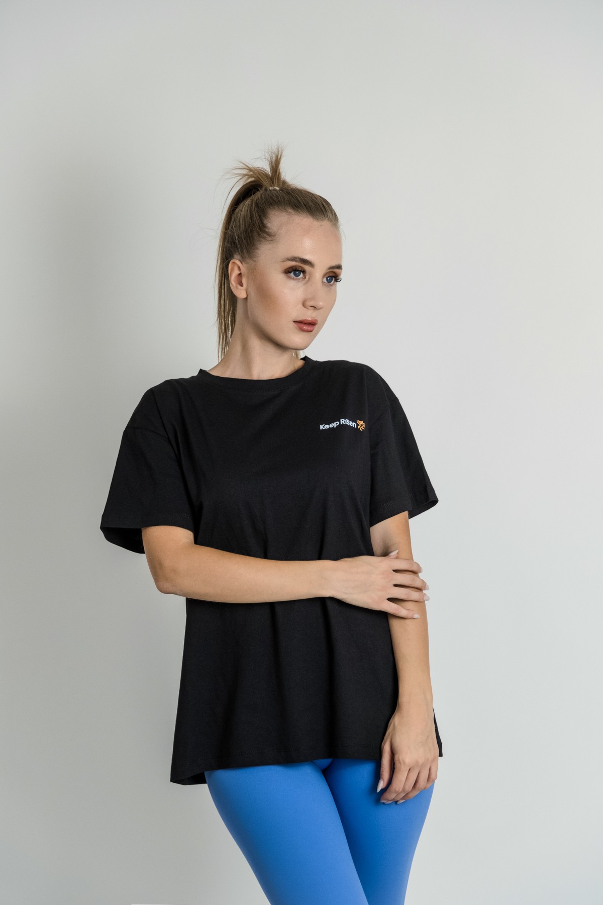 KEEP RISEN Oversize T-Shirt Siyah