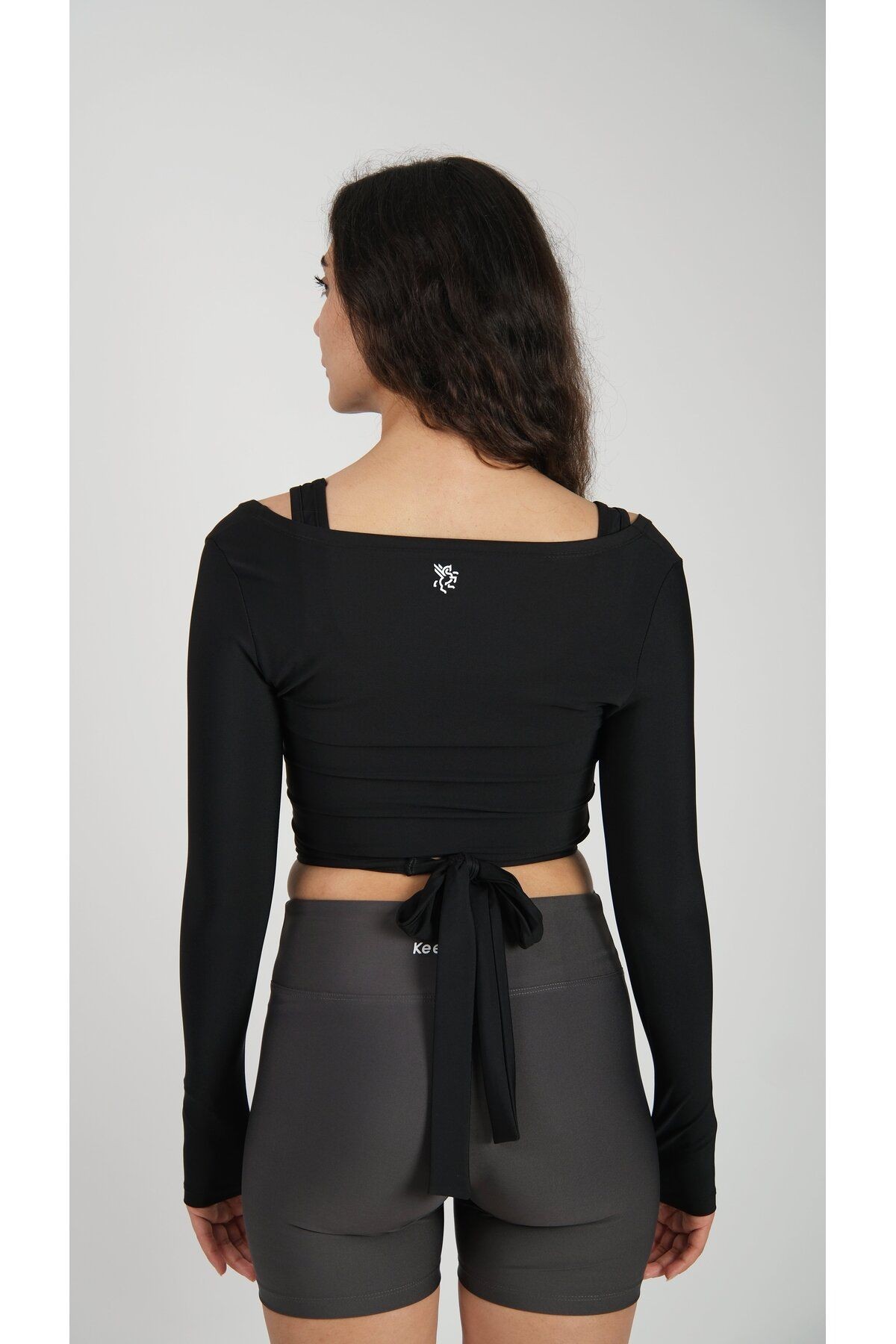 Anvelop Belden Bağlamalı Crop Bluz
