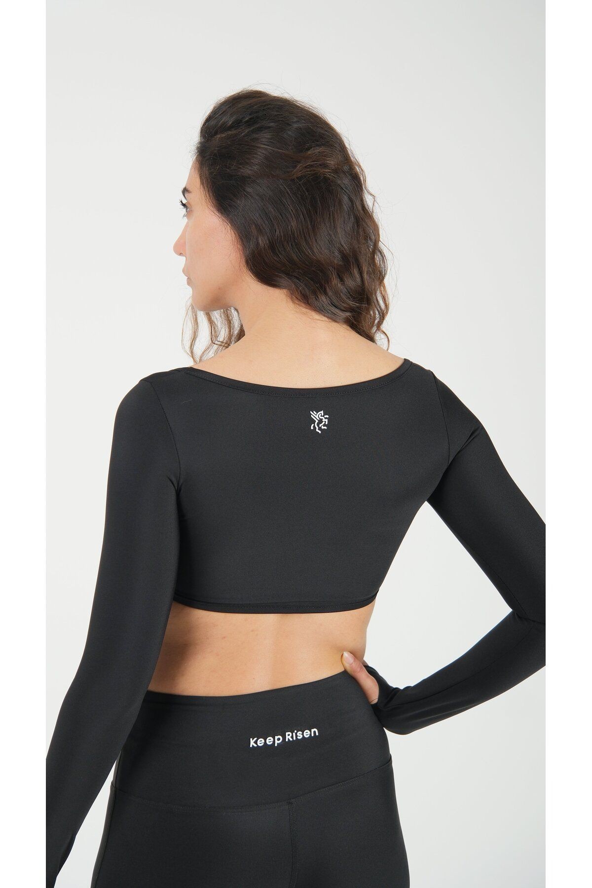 Uzun Kollu Crop Spor Pedli Bluz Long Sleeve Kadın