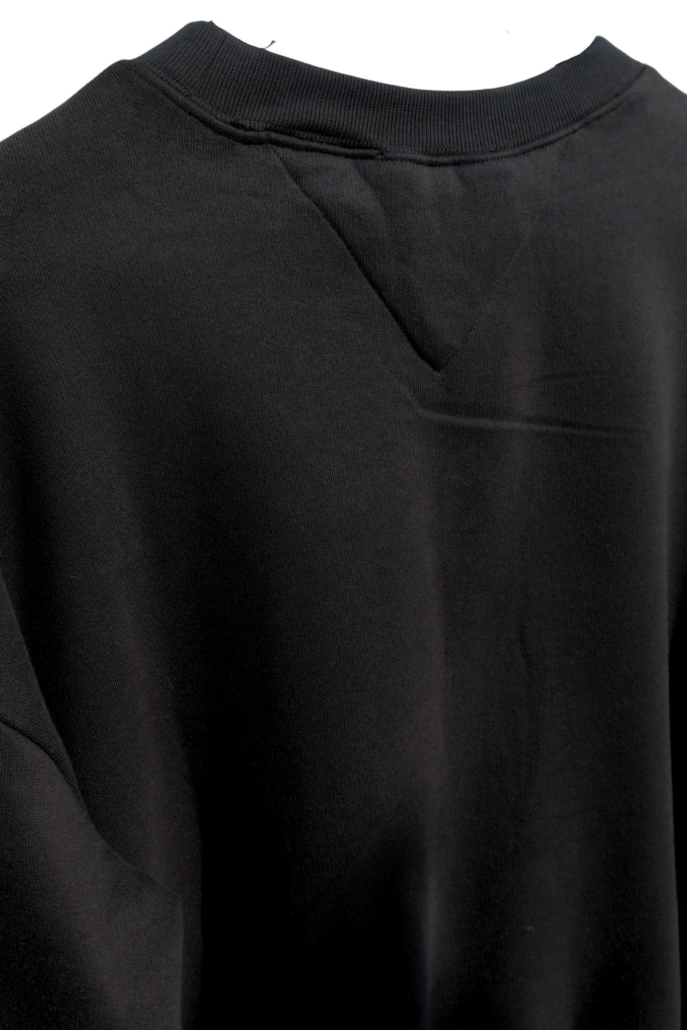 Kadın Bisiklet Yaka Içi Polarlı Oversize Fit Basic Siyah %100 Pamuk Sweatshirt