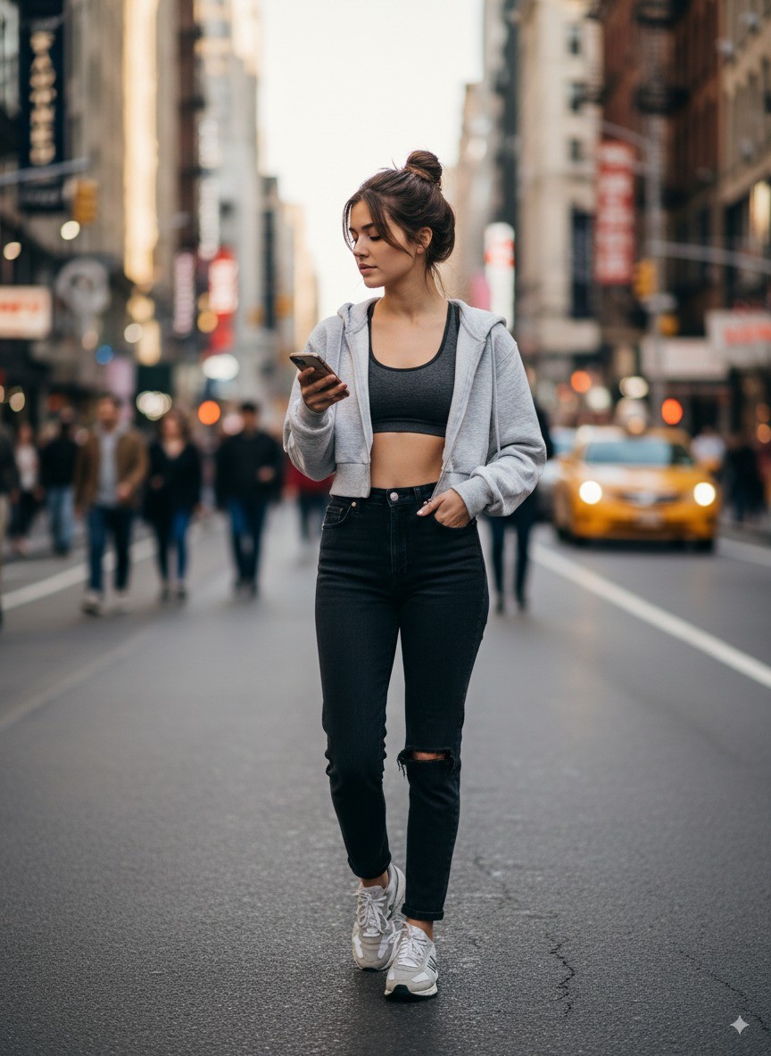 3 İplik Yumuşacık Kadın Crop Sweatshirt