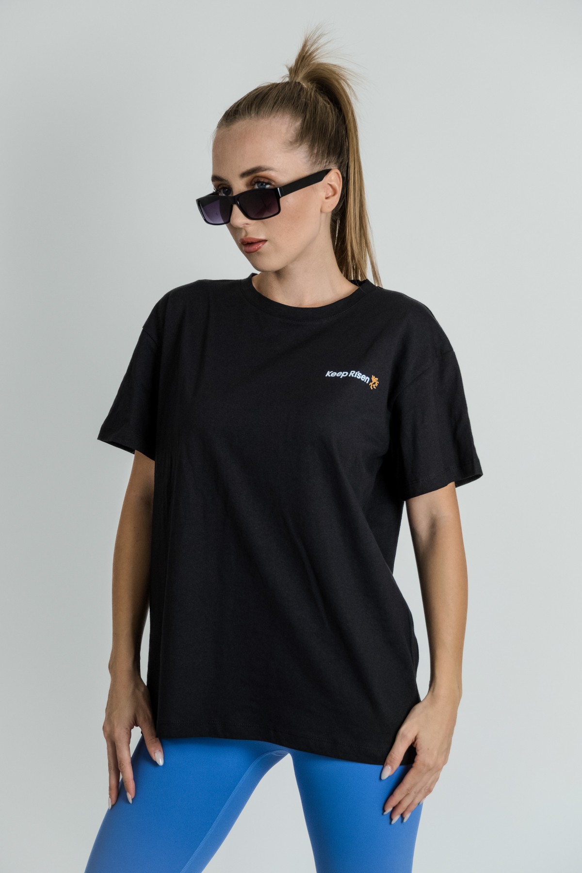 KEEP RISEN Oversize T-Shirt Siyah