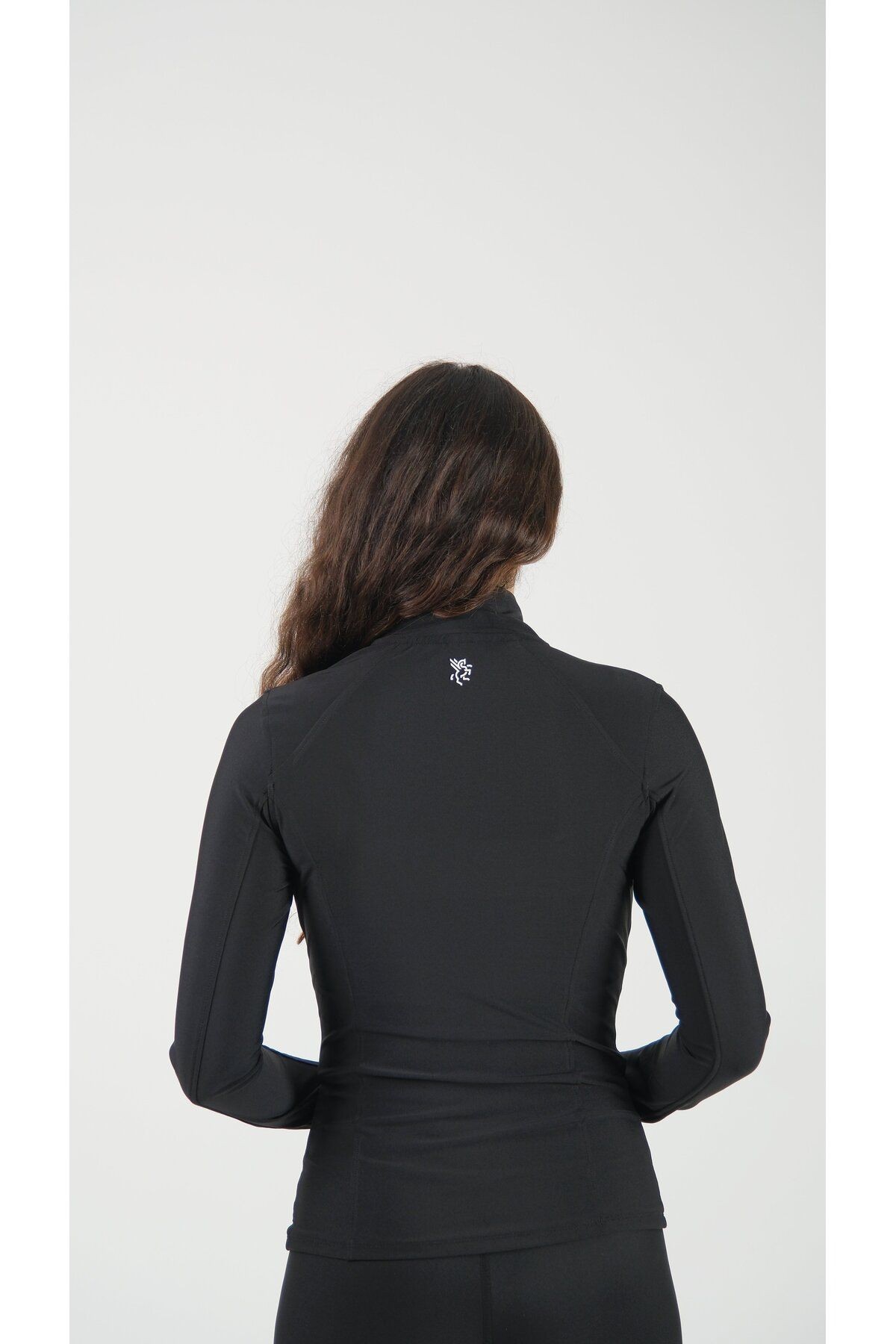 Fermuarlı Çift Cepli Parmak Geçmeli Slim Fit Spor Ceketi Gri
