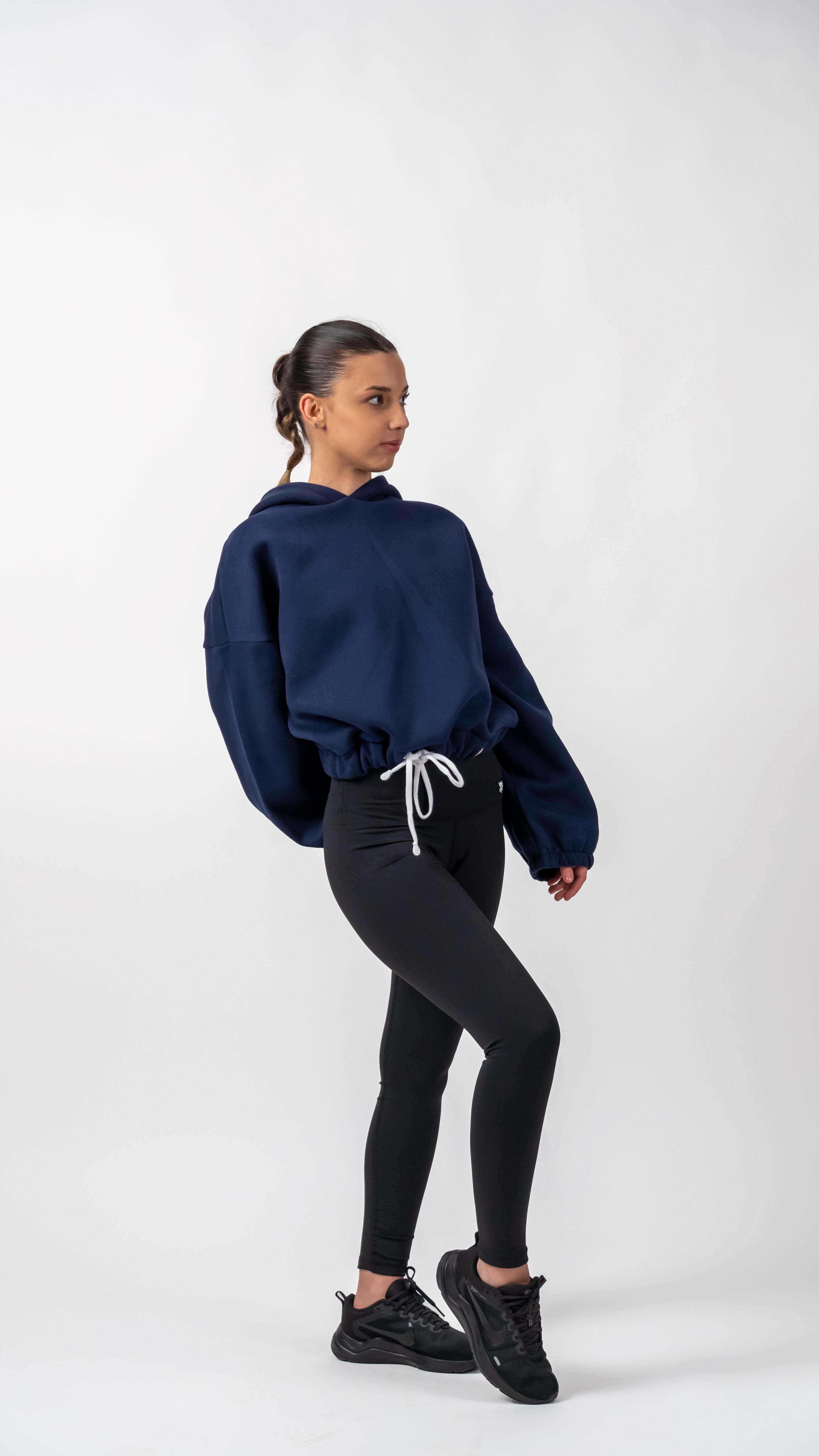 3 İplik İçi Polarlı Yumuşacık Oversize Kadın Crop Sweatshirt