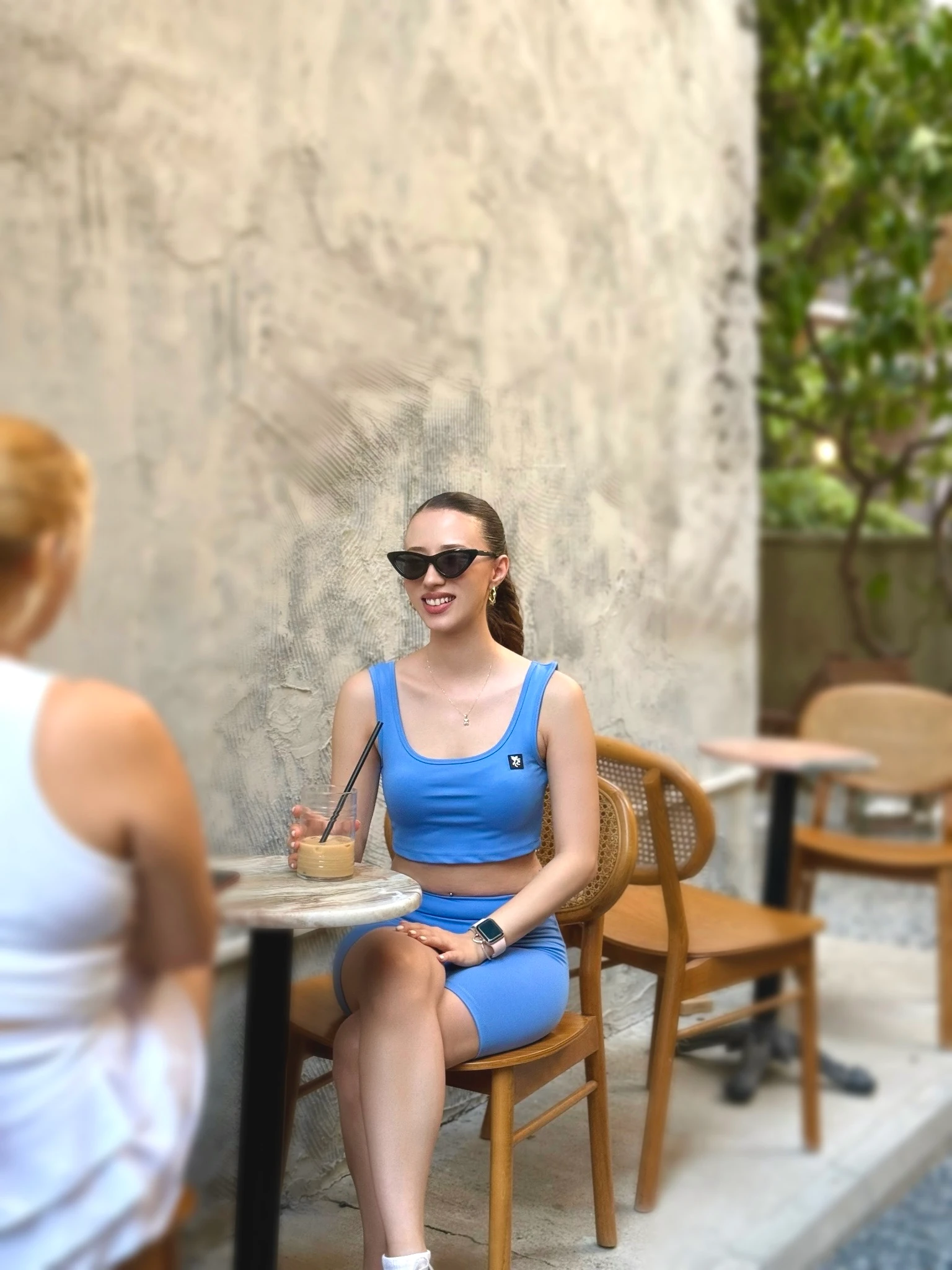 Kadın Yüksek Bel Toparlayıcı Biker Şort Kısa Spor Tayt - Koyu Mavi