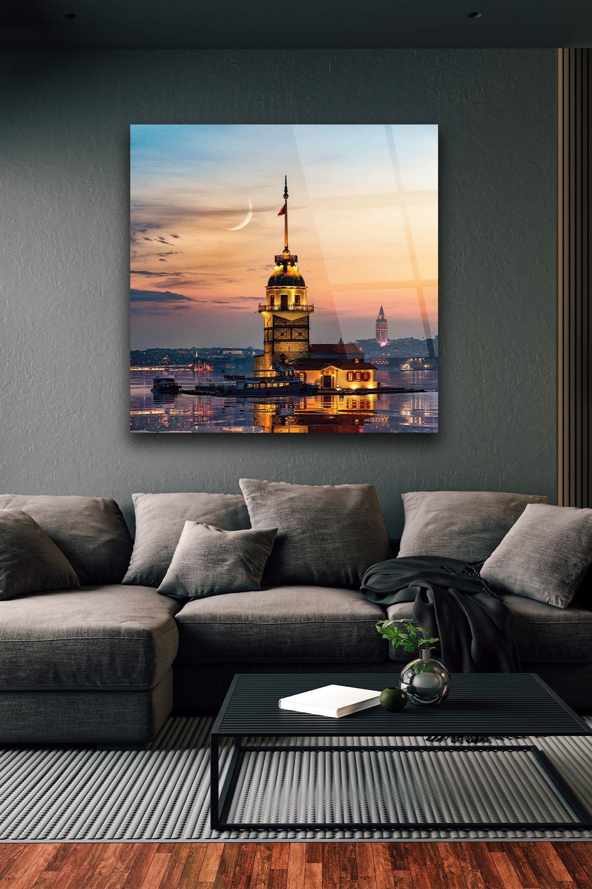 Kız Kulesi İstanbul Manzara Dekoratif Cam Tablo