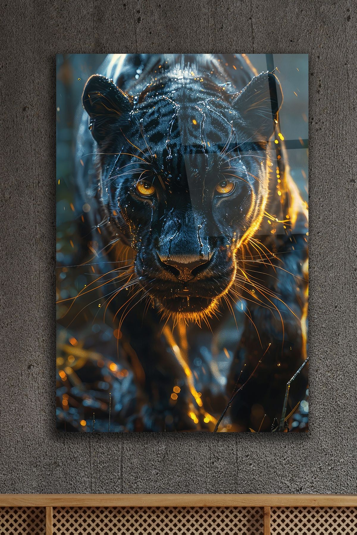 Siyah Panter Cam Tablo