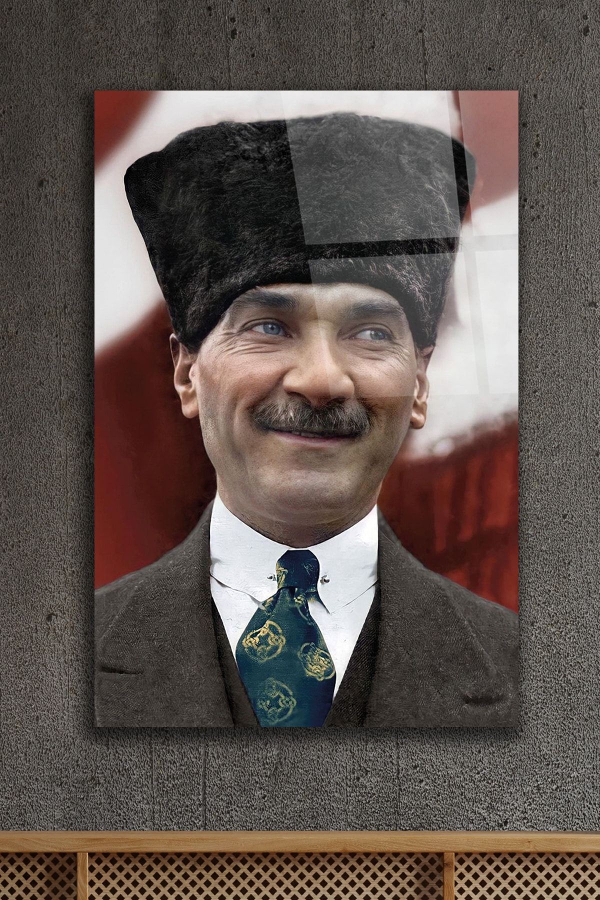 Atatürk 8 Cam Tablo - Atatürk Portre Tablo