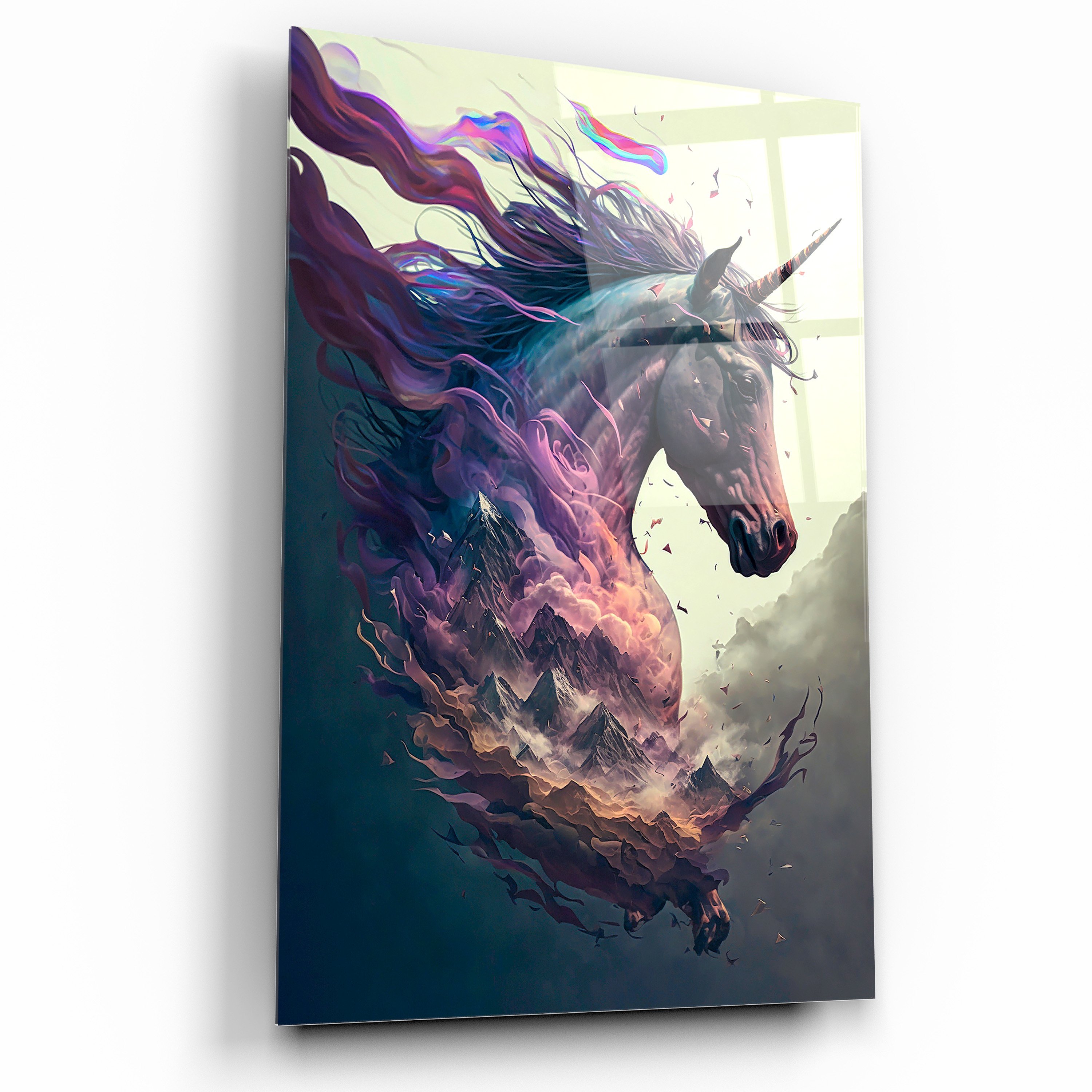 Unicorn Dekoratif Cam Tablo