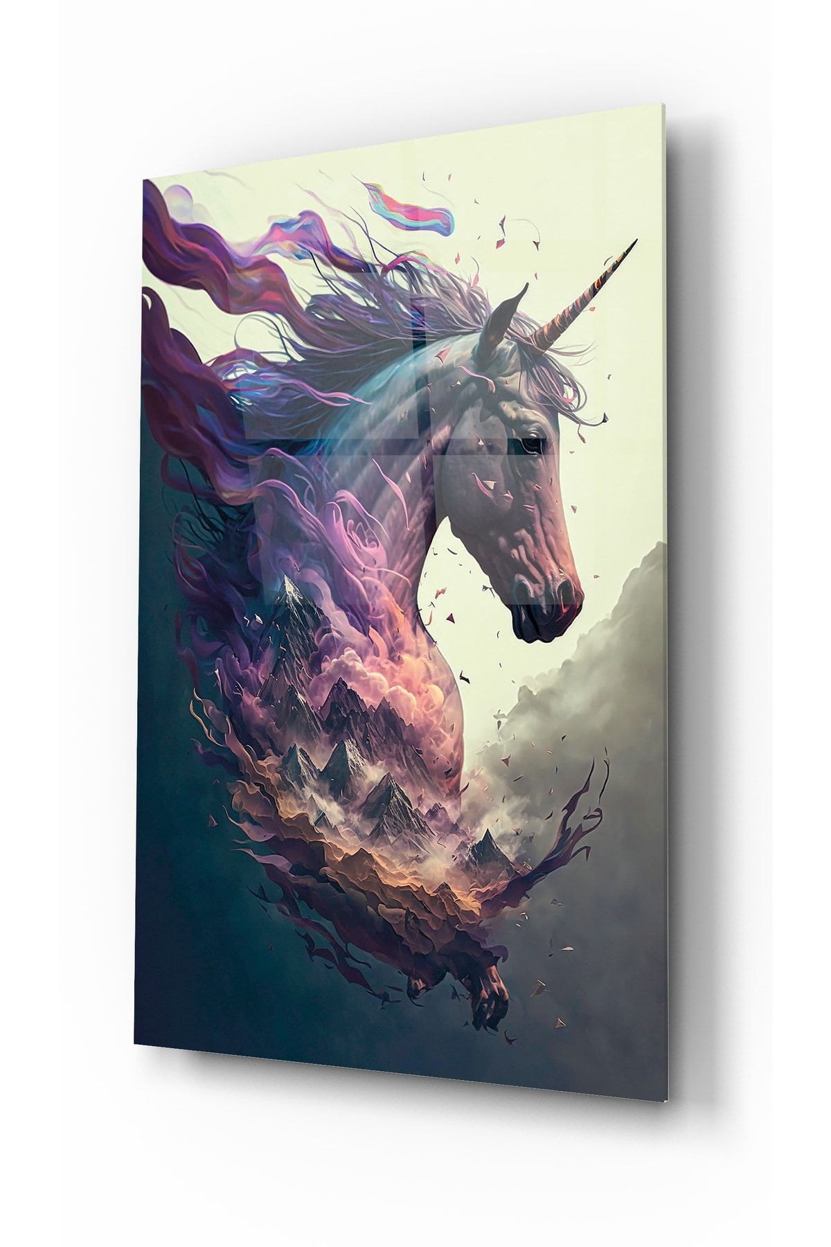 Unicorn Dekoratif Cam Tablo