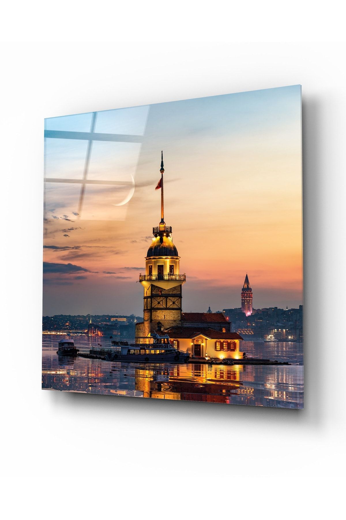 Kız Kulesi İstanbul Manzara Dekoratif Cam Tablo