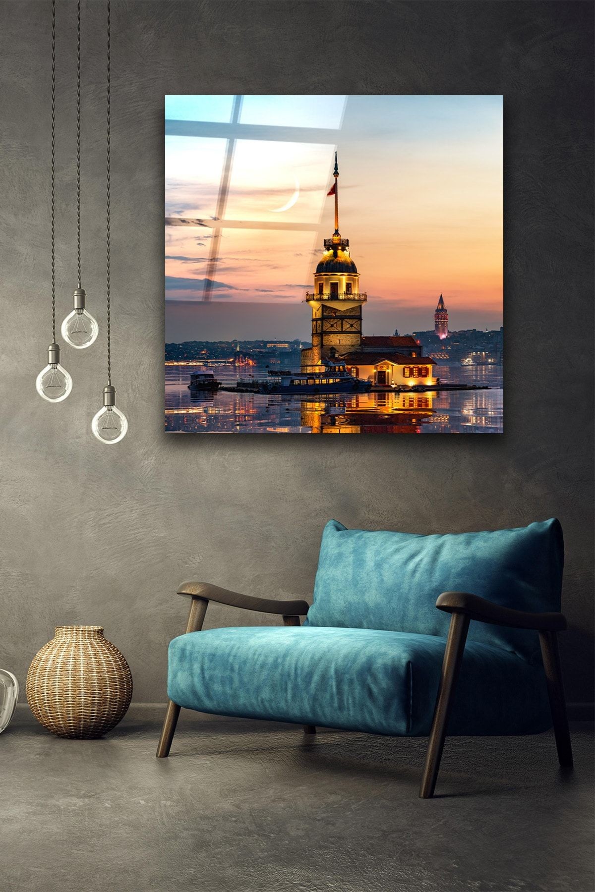 Kız Kulesi İstanbul Manzara Dekoratif Cam Tablo