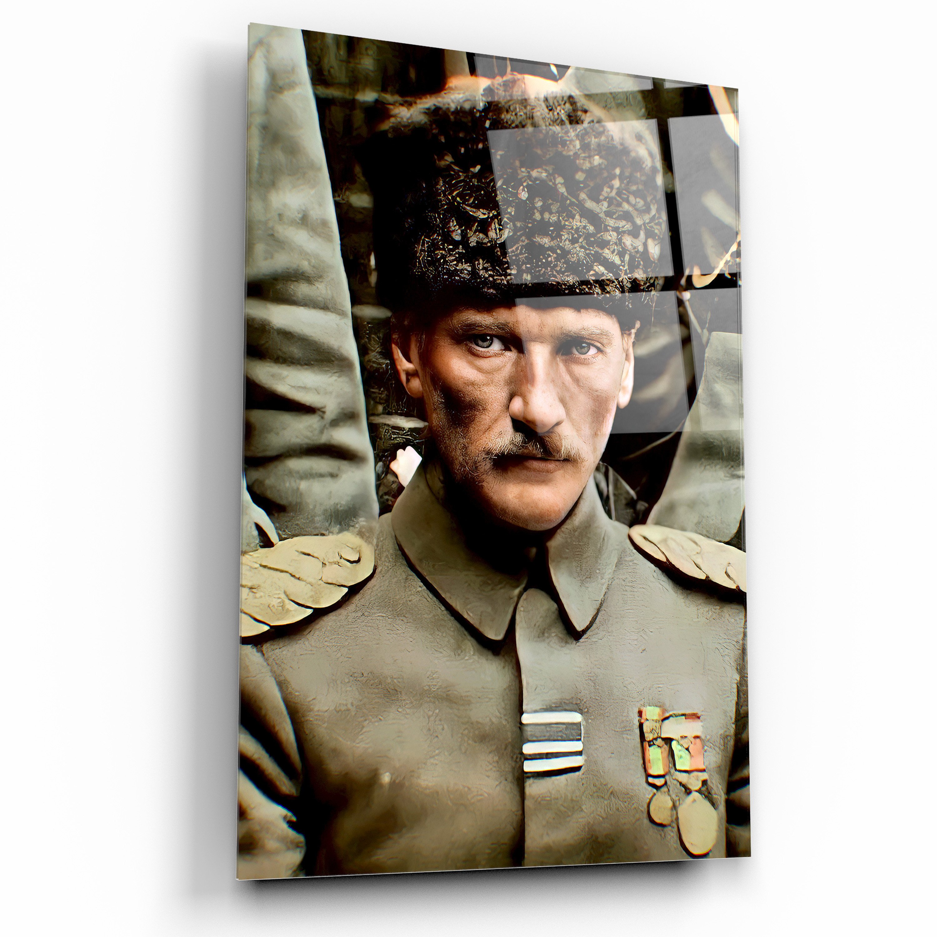 Atatürk Cam Tablo - Atatürk Portresi Dekoratif Cam Tablo