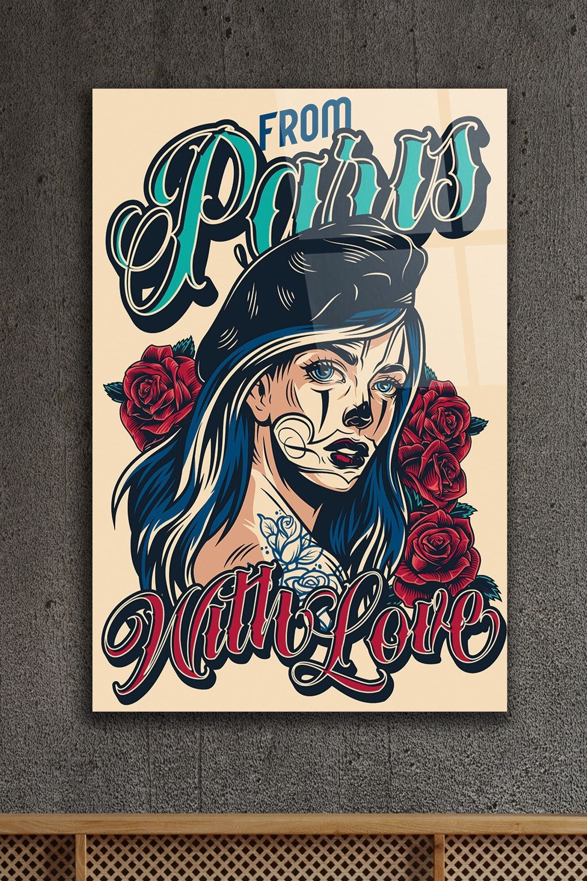 Vintage Paris Art Tattoo Cam Tablo