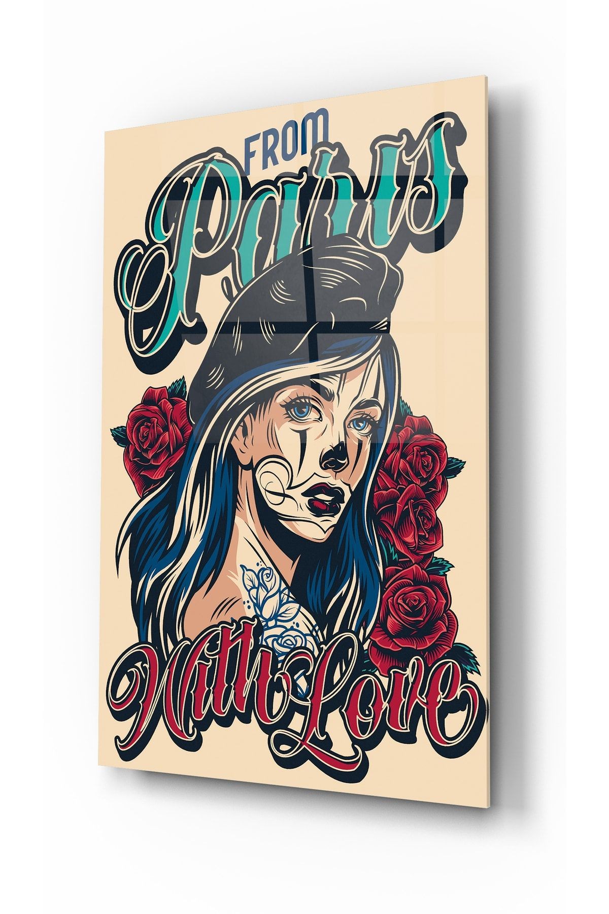 Vintage Paris Art Tattoo Cam Tablo