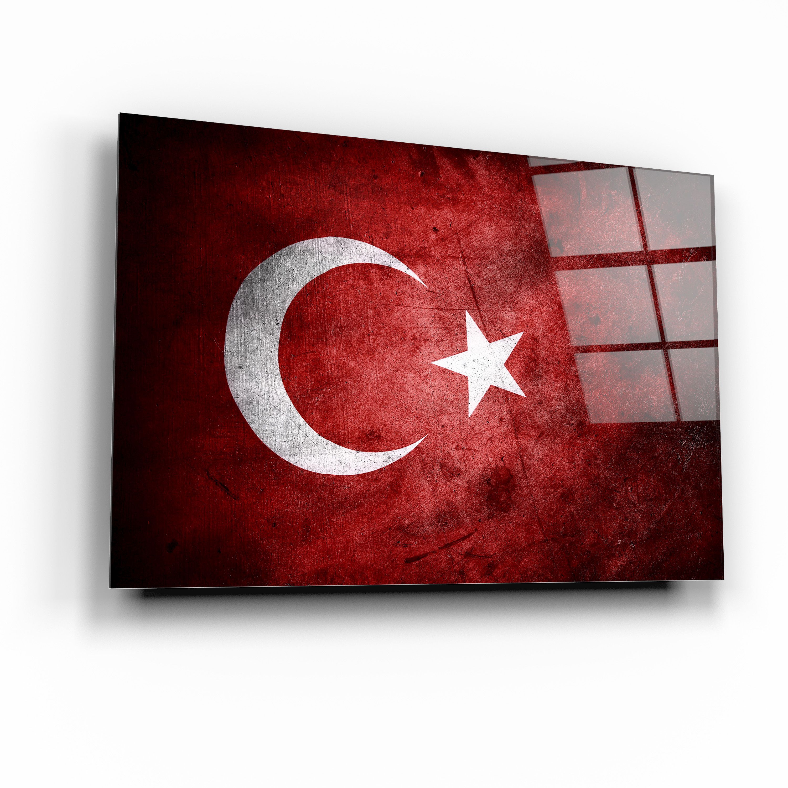 Türk Bayrağı Cam Tablo