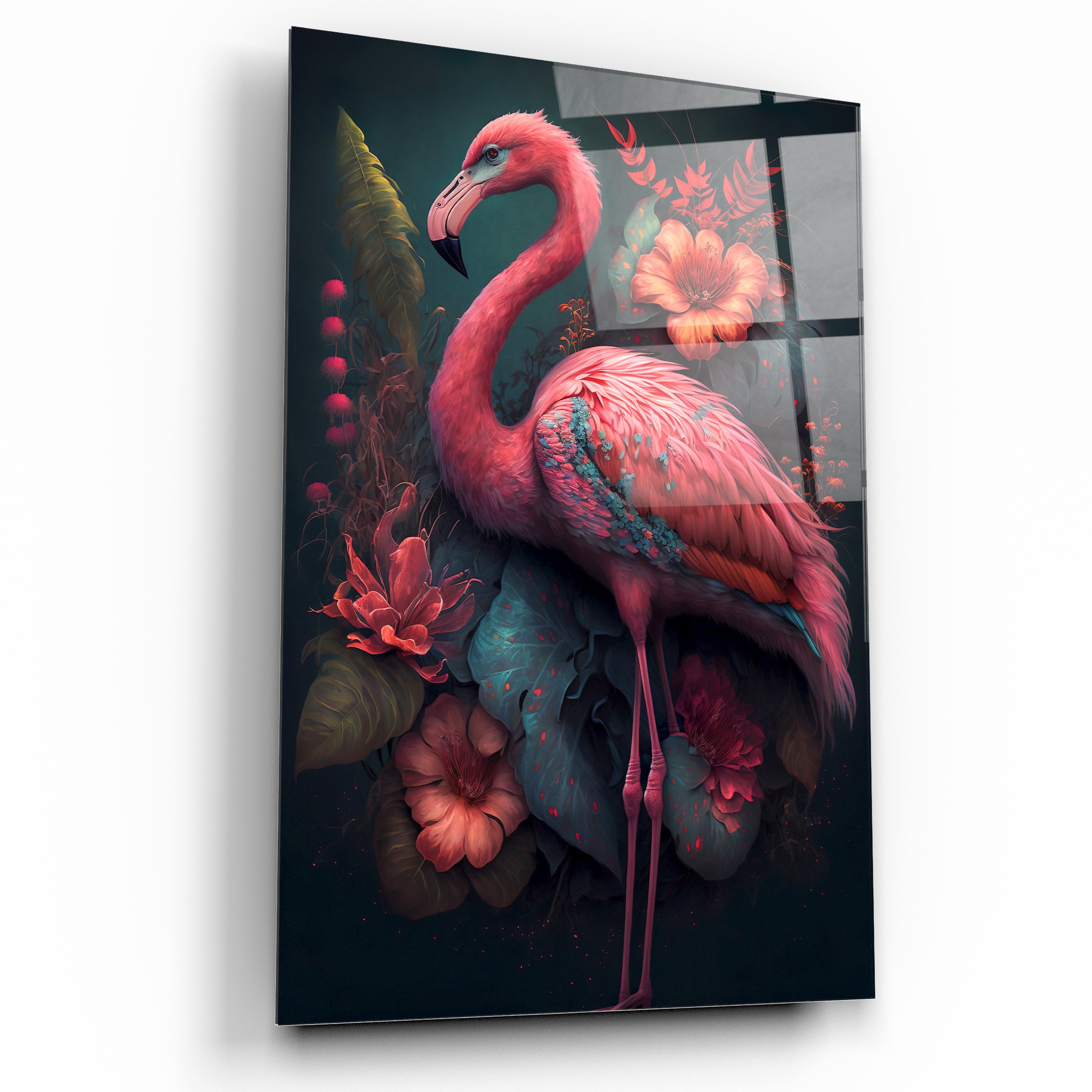 Flamingo Cam Tablo - Ev Ve Duvar Dekorasyonu Tablo