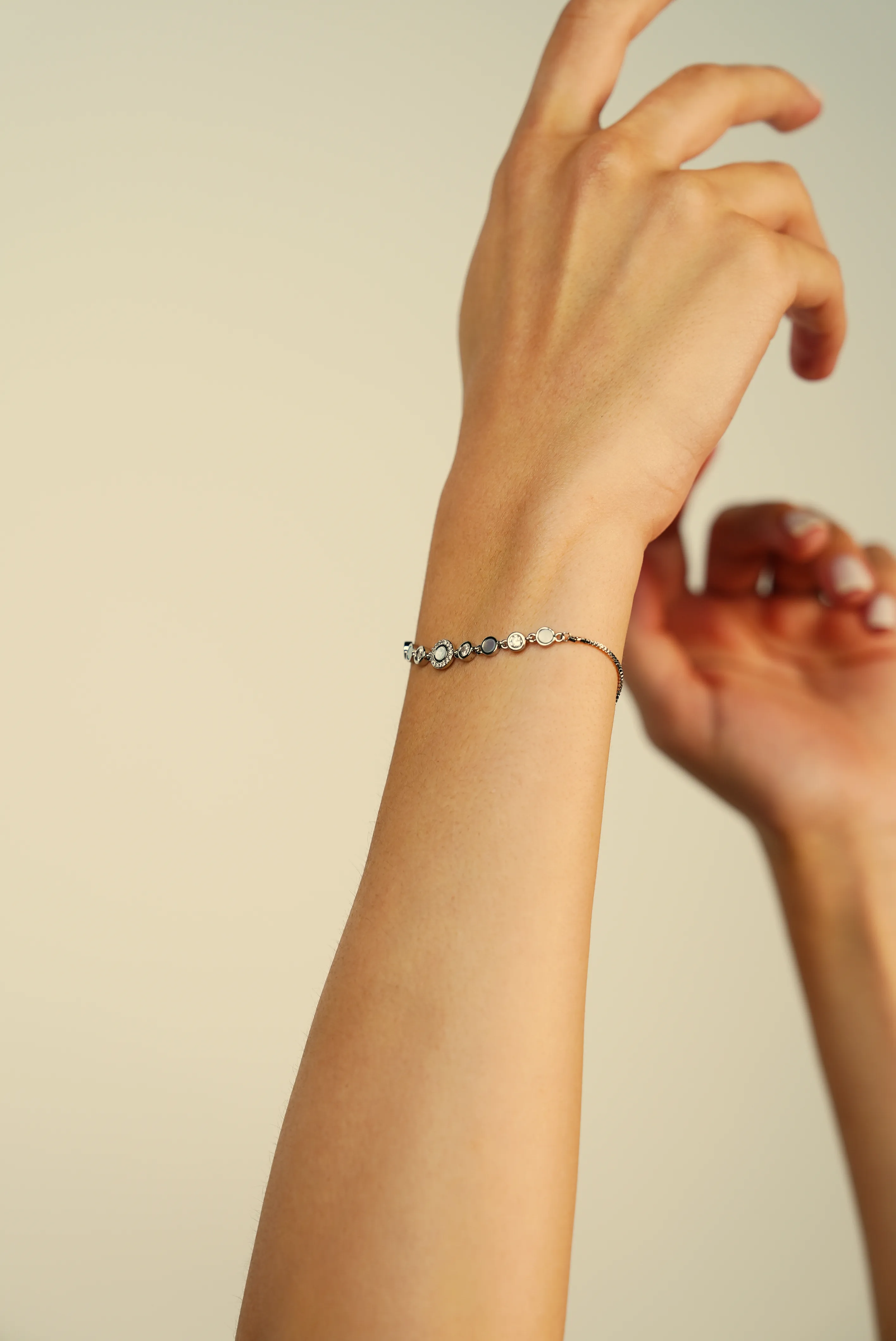 Mermer Detaylı Silver Bileklik